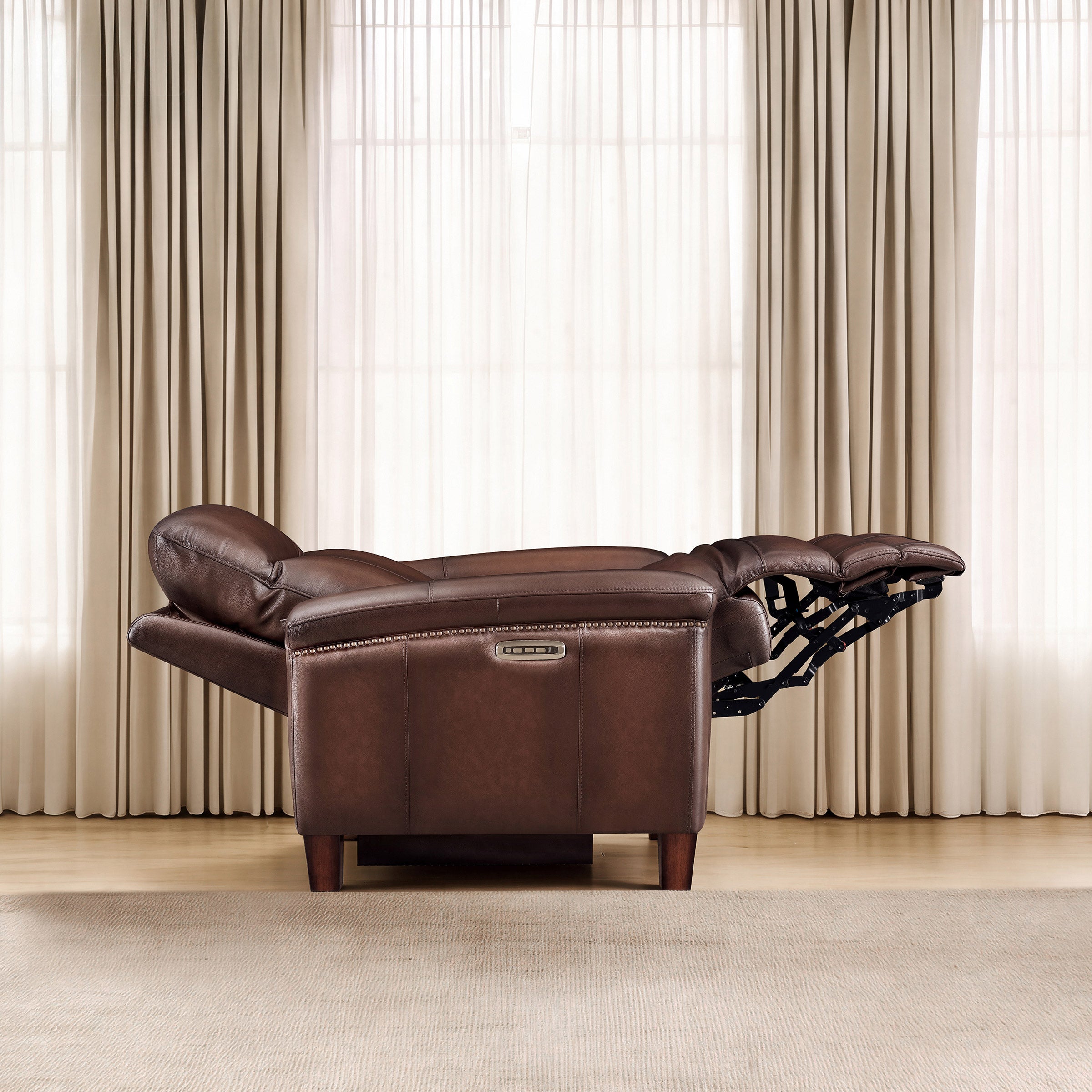 Frederick Leather Power Reclining Sofa with Power Headrests and Lumbar