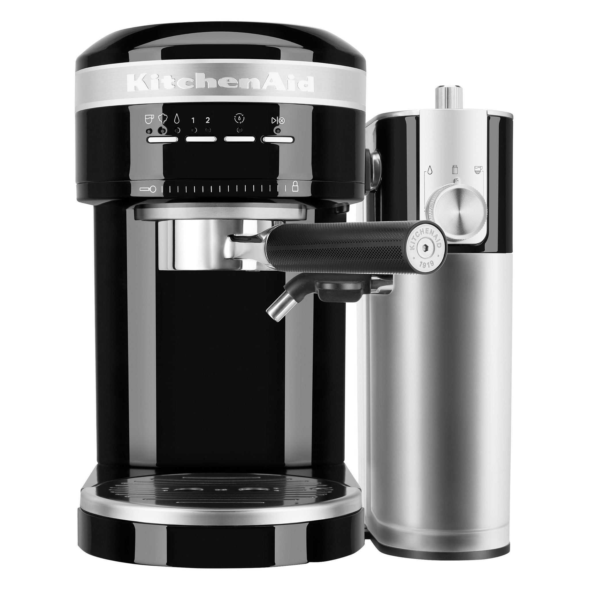 KitchenAid Metal Semi-Automatic Espresso Machine and Automatic Milk Frother Attachment Bundle