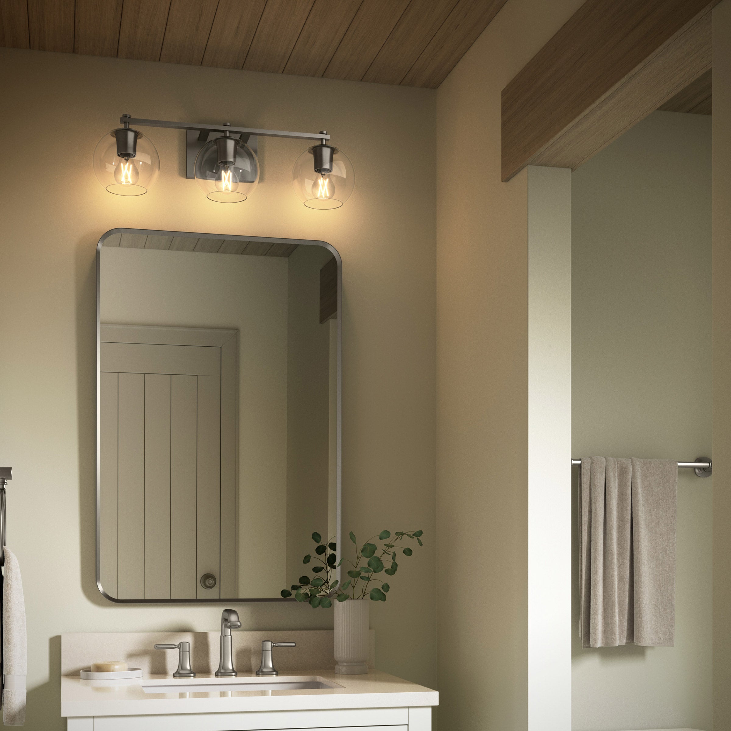 Kohler Orime Three-light Globe Glass Shade Wall Sconce