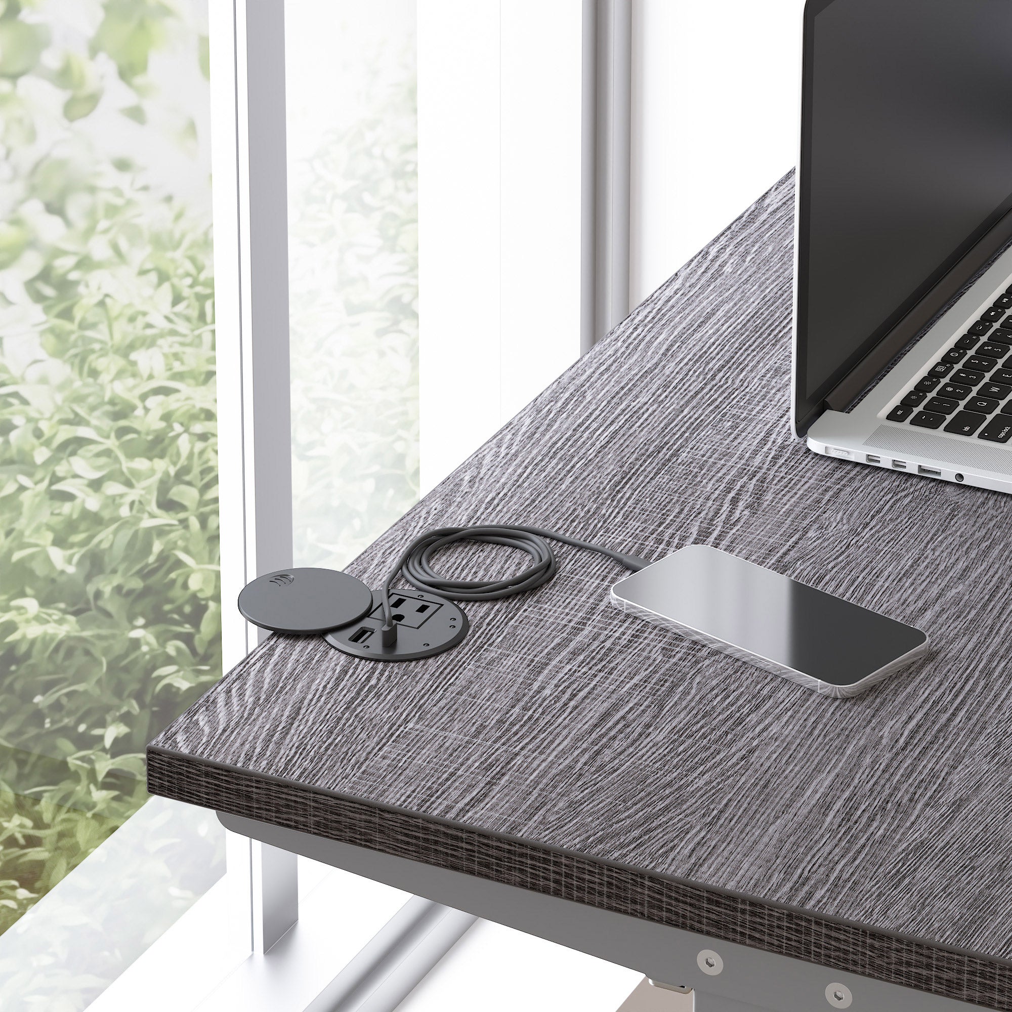 Upstand Plus 72” Height Adjustable Desk with Charging Station