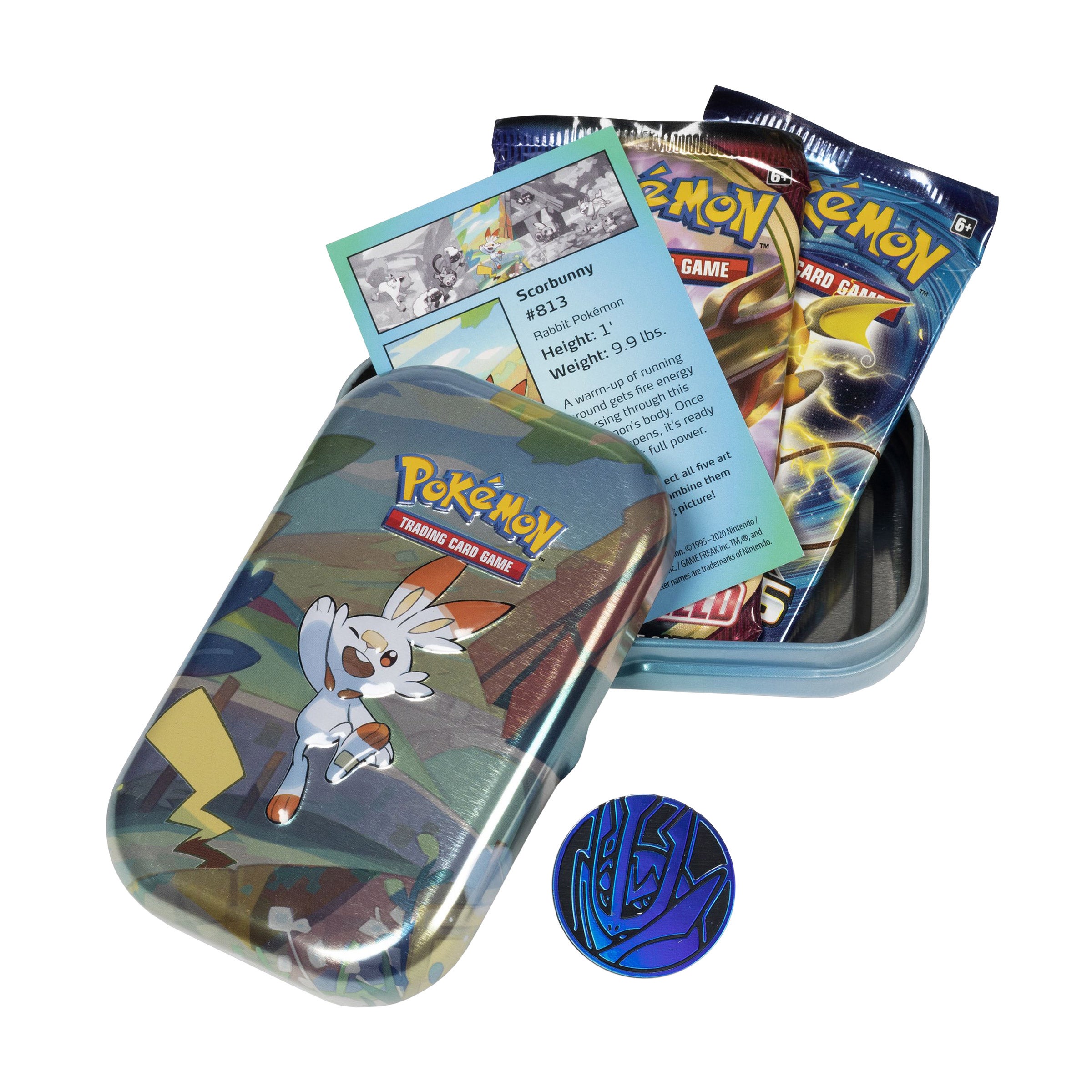 Pokémon 5 Pack Mini Tins, Galar Pals plus 4 Promo Cards