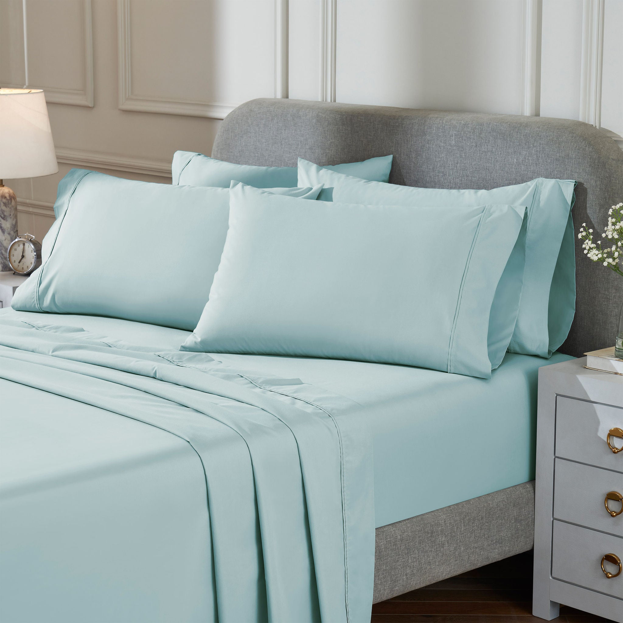 TheraLuxe by Therapedic 300 Thread Count 6-piece Peached Percale Sheet Set