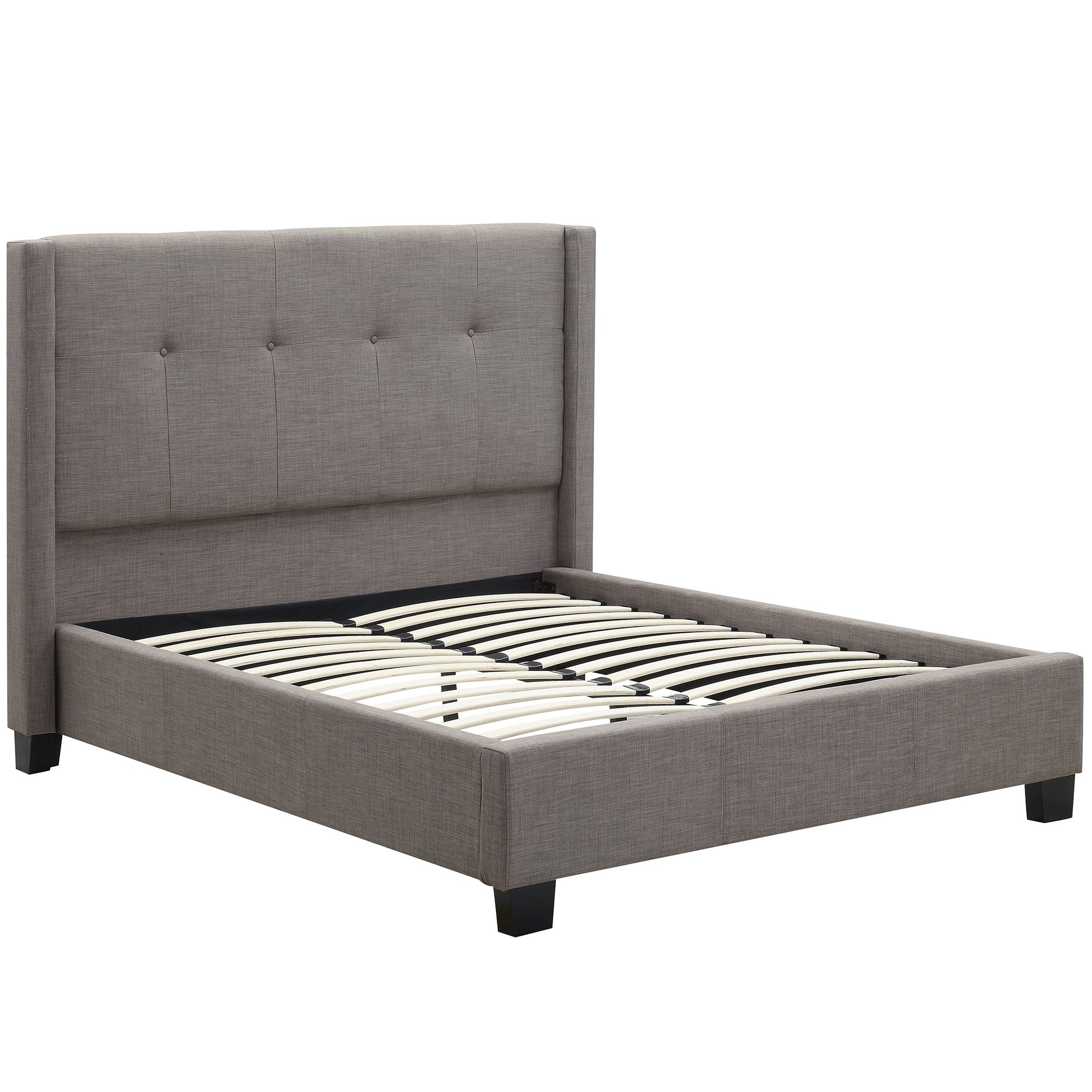 Macallister Upholstered Bed Frame with Button-Tufted Headboard