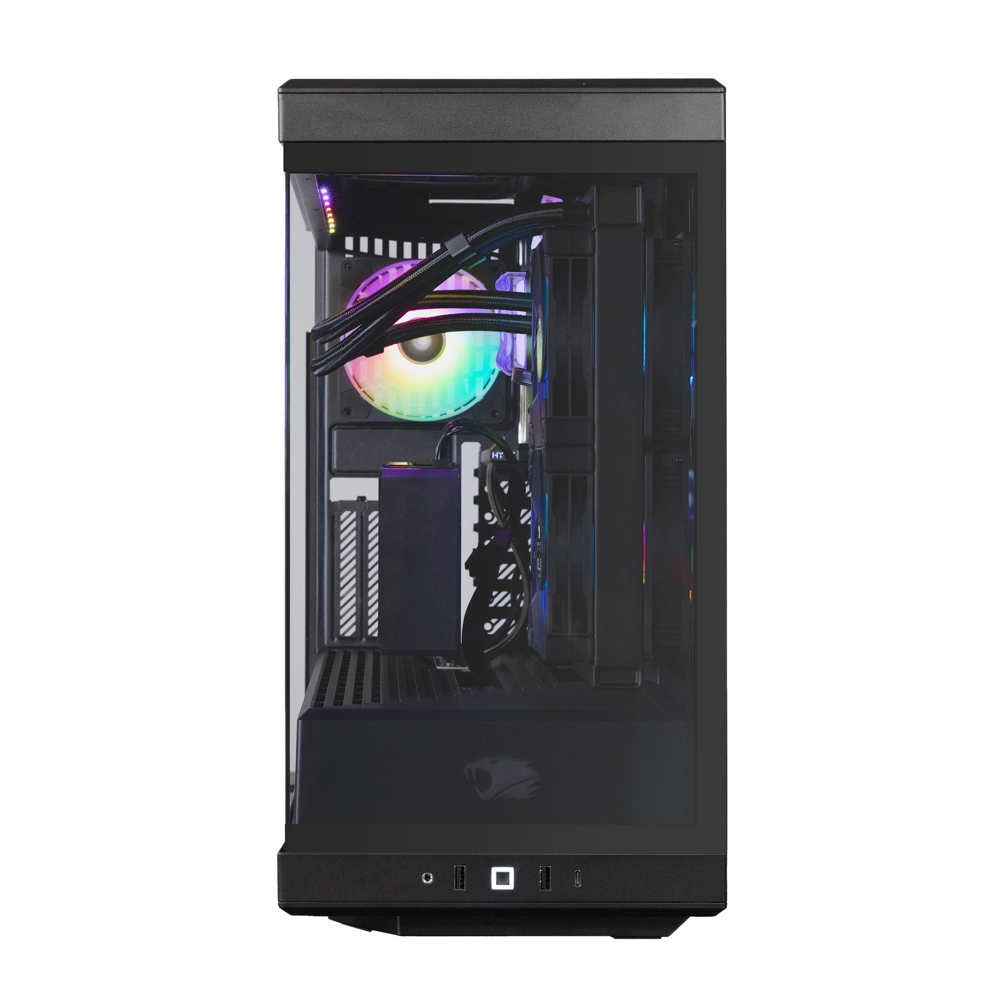 iBUYPOWER Y40 Liquid Cooled Gaming PC - AMD Ryzen 7 9700X - GeForce RTX 5070 - Windows 11 - 32 GB RAM - 2TB SSD - Black