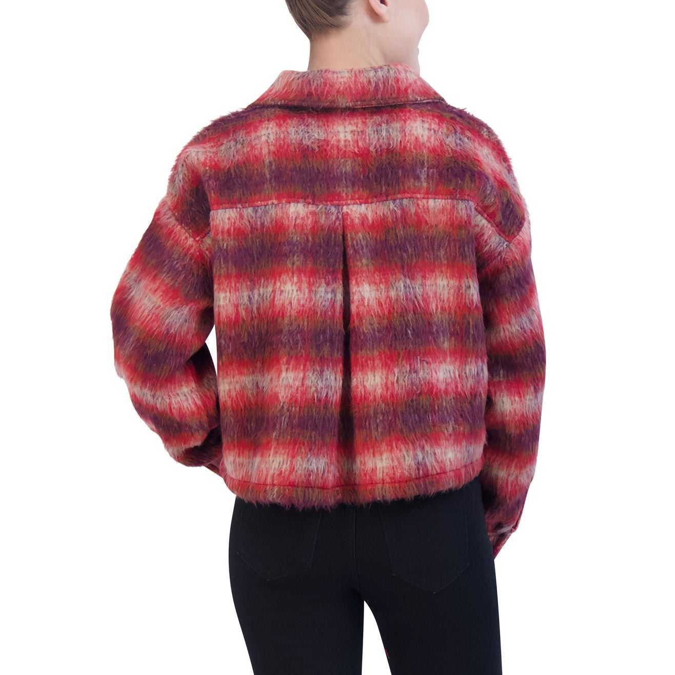 Vigoss Ladies' Brushed Plaid Crop Jacket