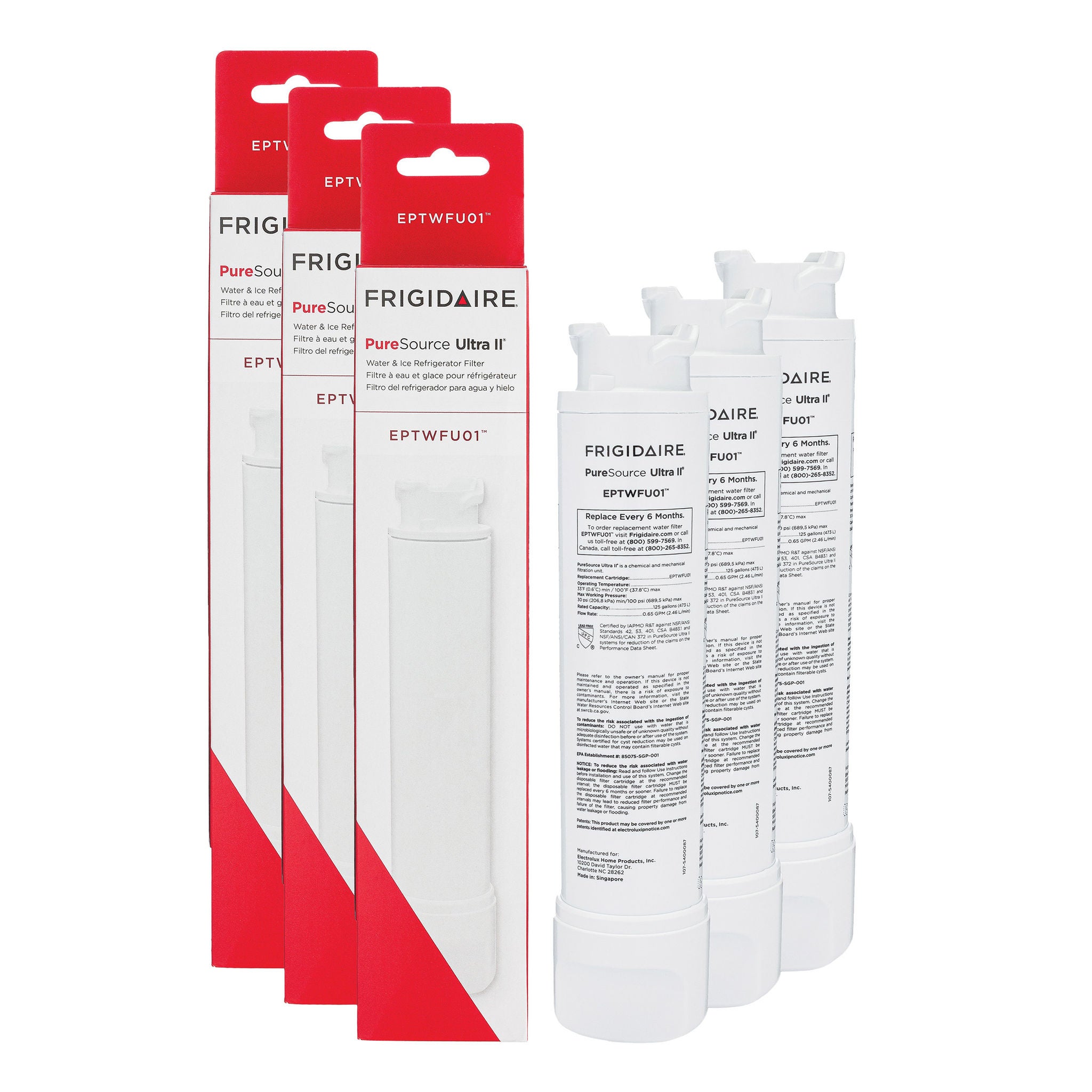 Frigidaire PureSource Ultra II Water and Ice Refrigerator Filter - Set of 3