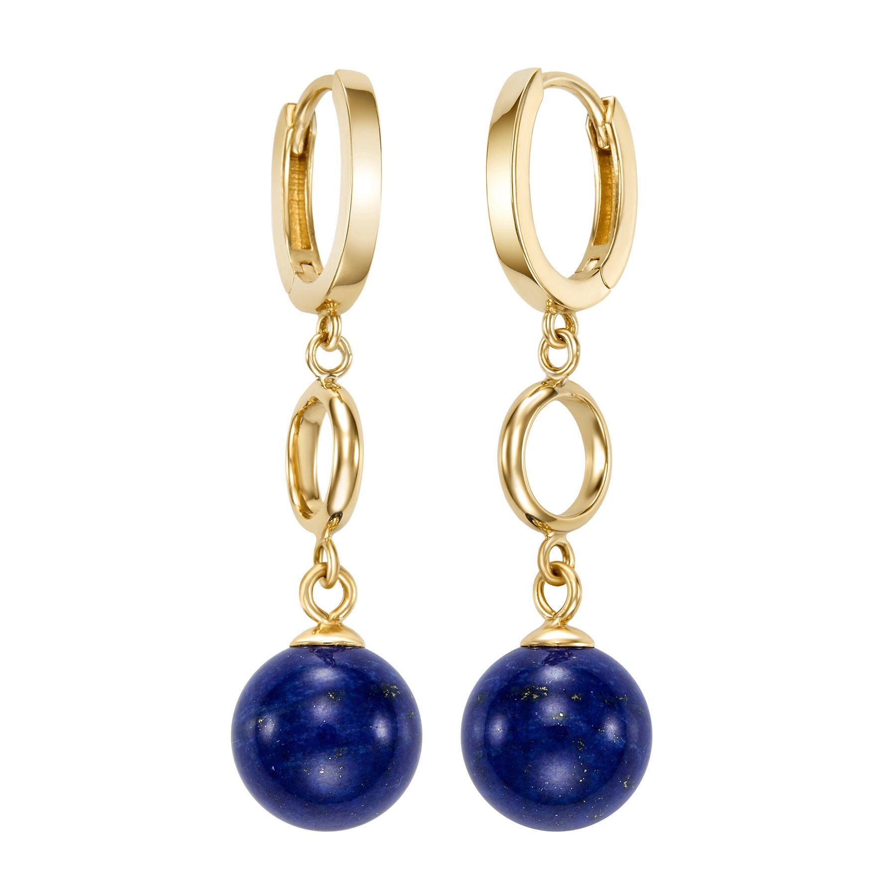 Lapis 14kt Yellow Gold Dangle Earrings