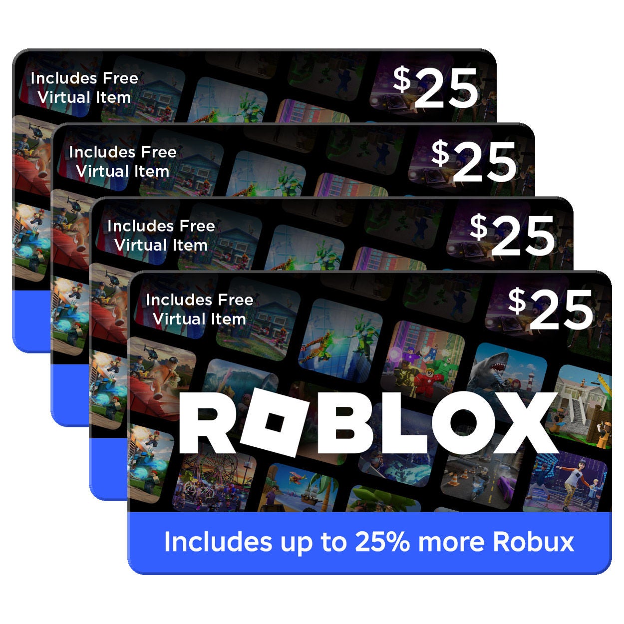 Roblox - Four $25 eGift Cards Digital Download, Includes Exclusive Virtual Item