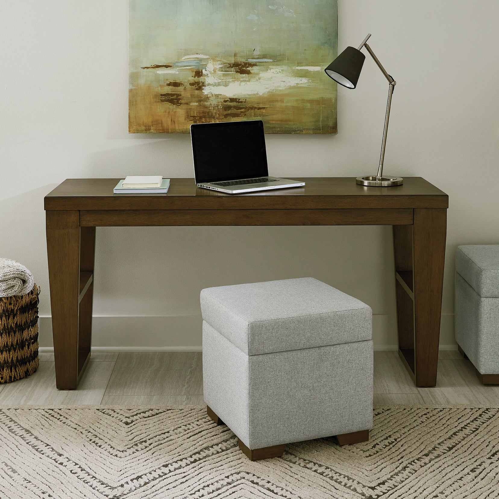 Elena Sofa Table & Two Ottomans