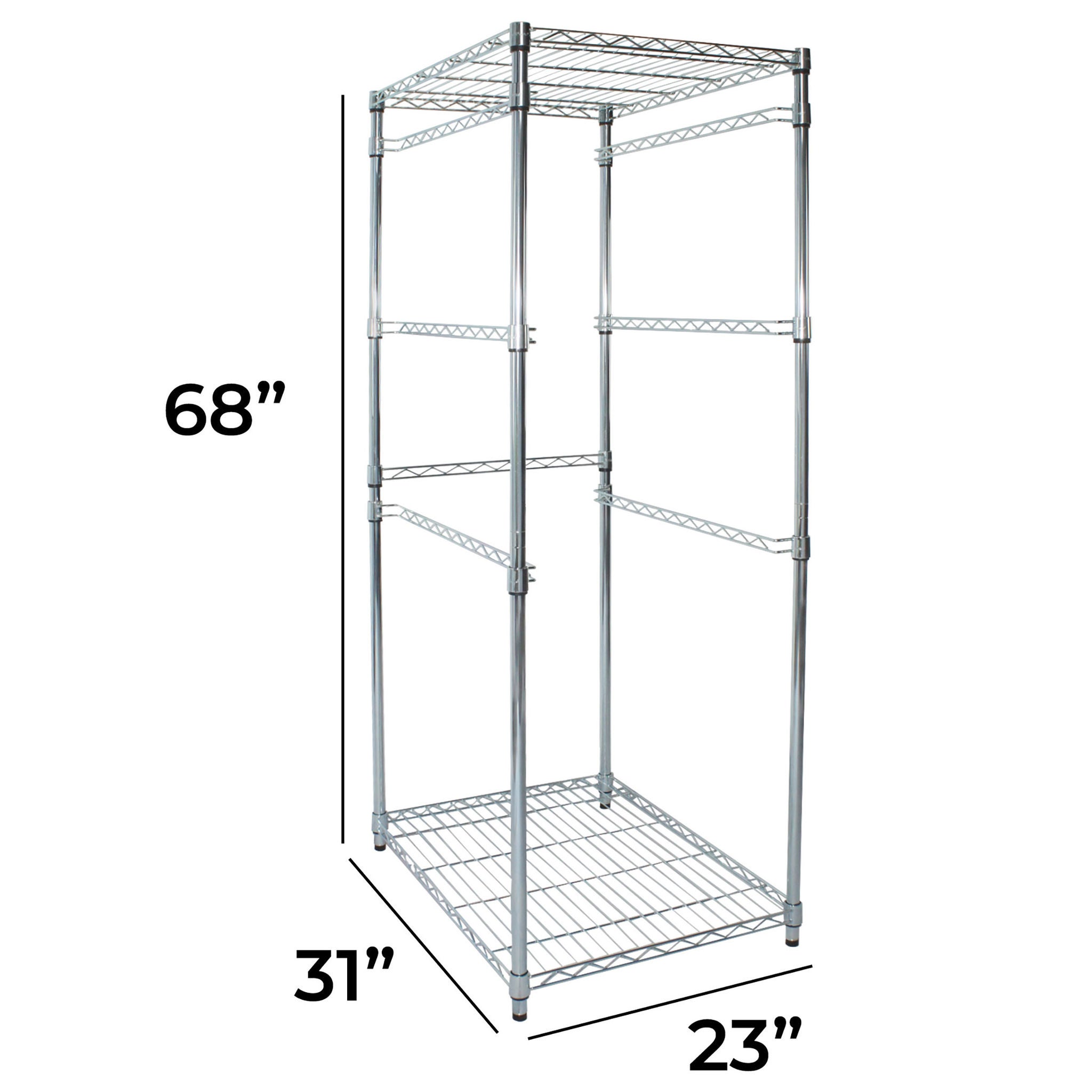 SafeRacks Storage Bin Rack, 5 Tote Capacity, NSF Certified