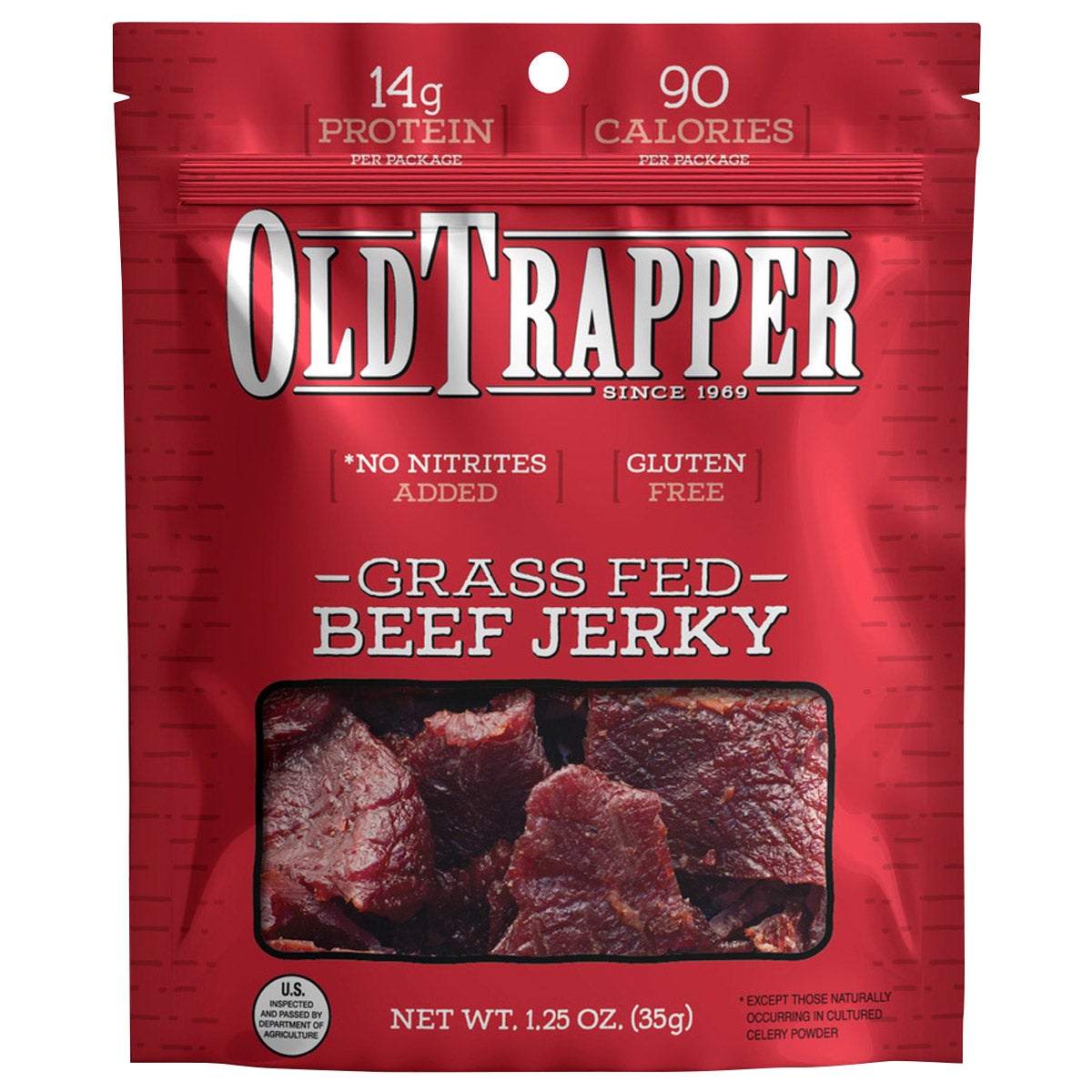 Old Trapper Grass-Fed Beef Jerky, 1.25 oz, 10-count