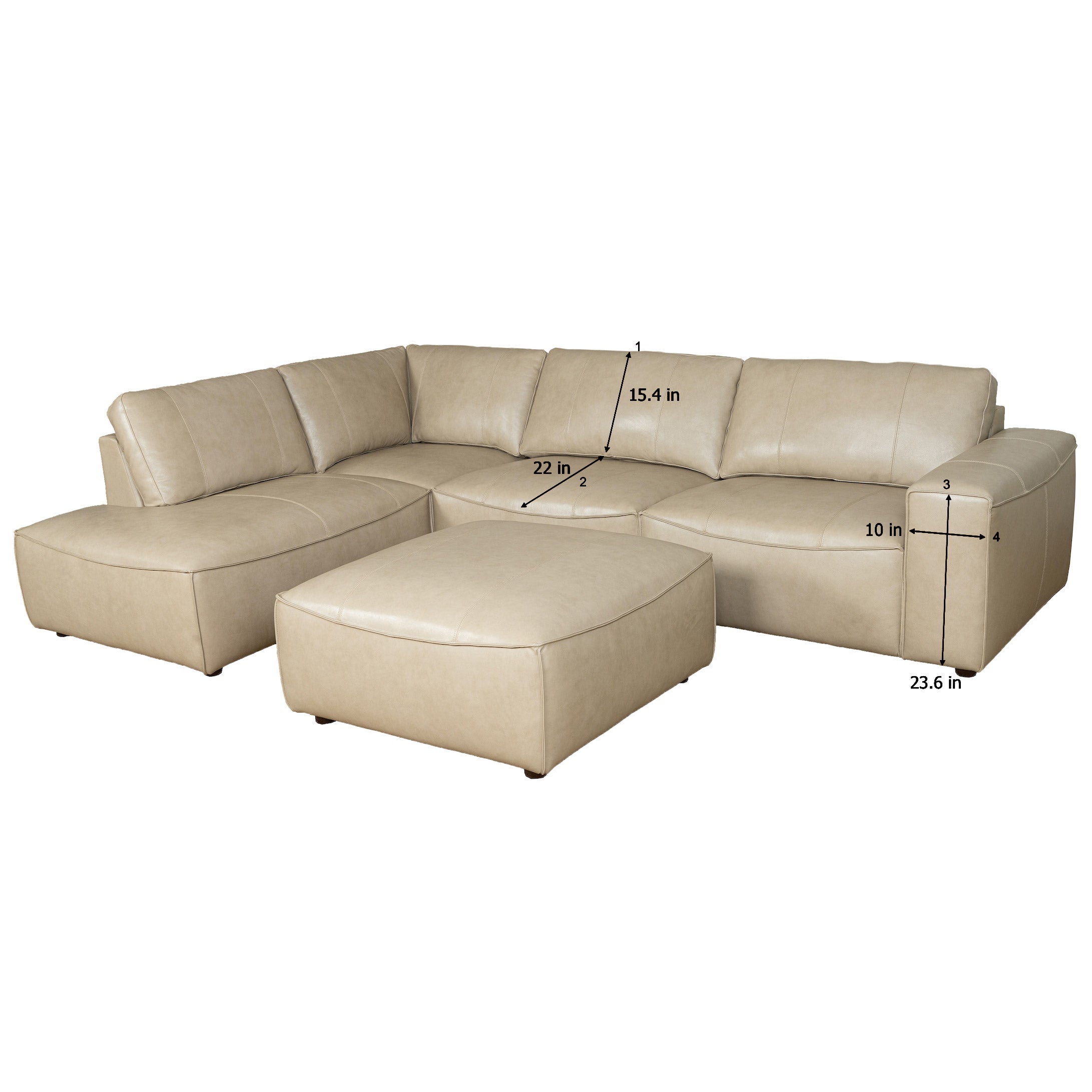 McCallis Leather Chaise Sectional