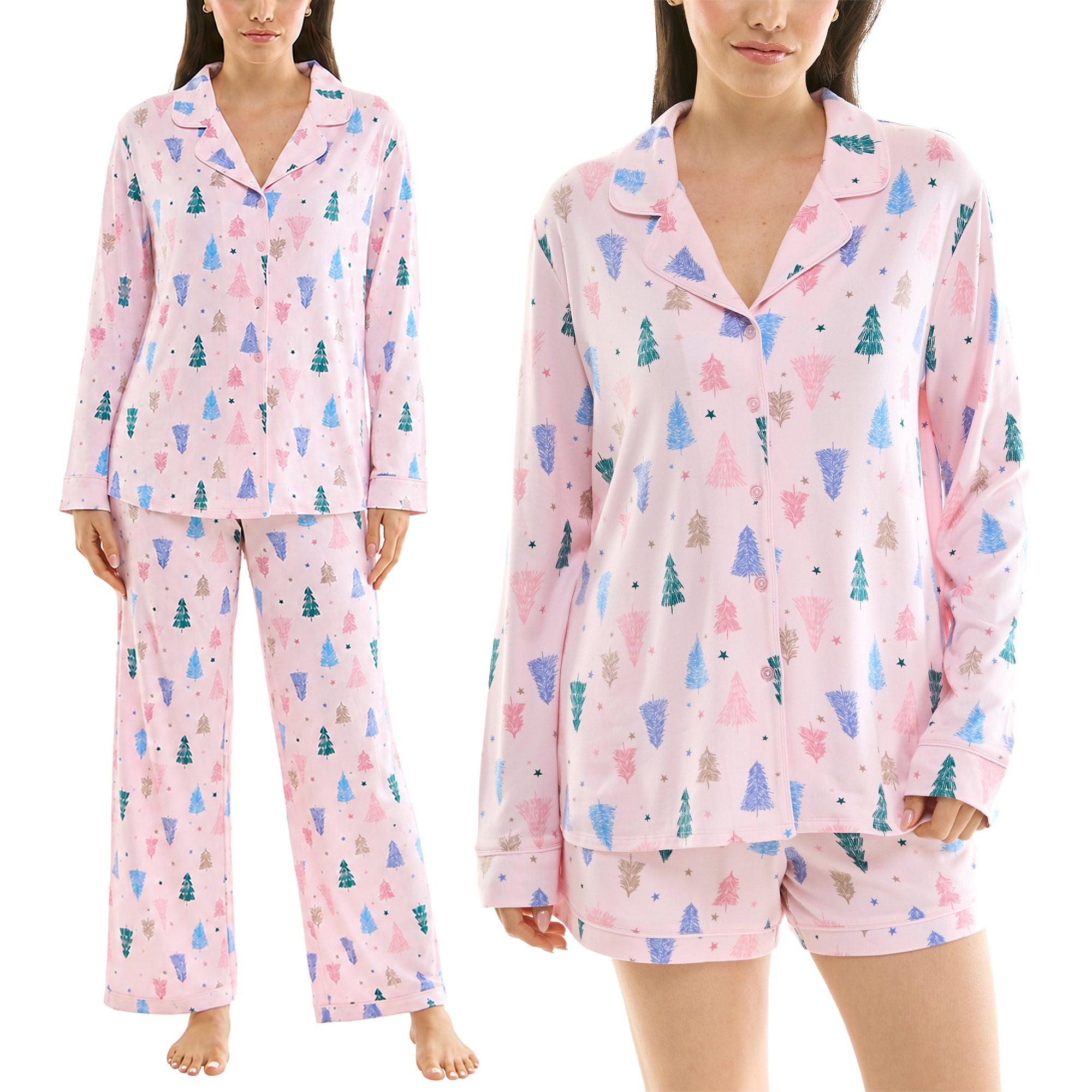 Jaclyn Women's Holiday 3-piece Notch Collar PJ Set