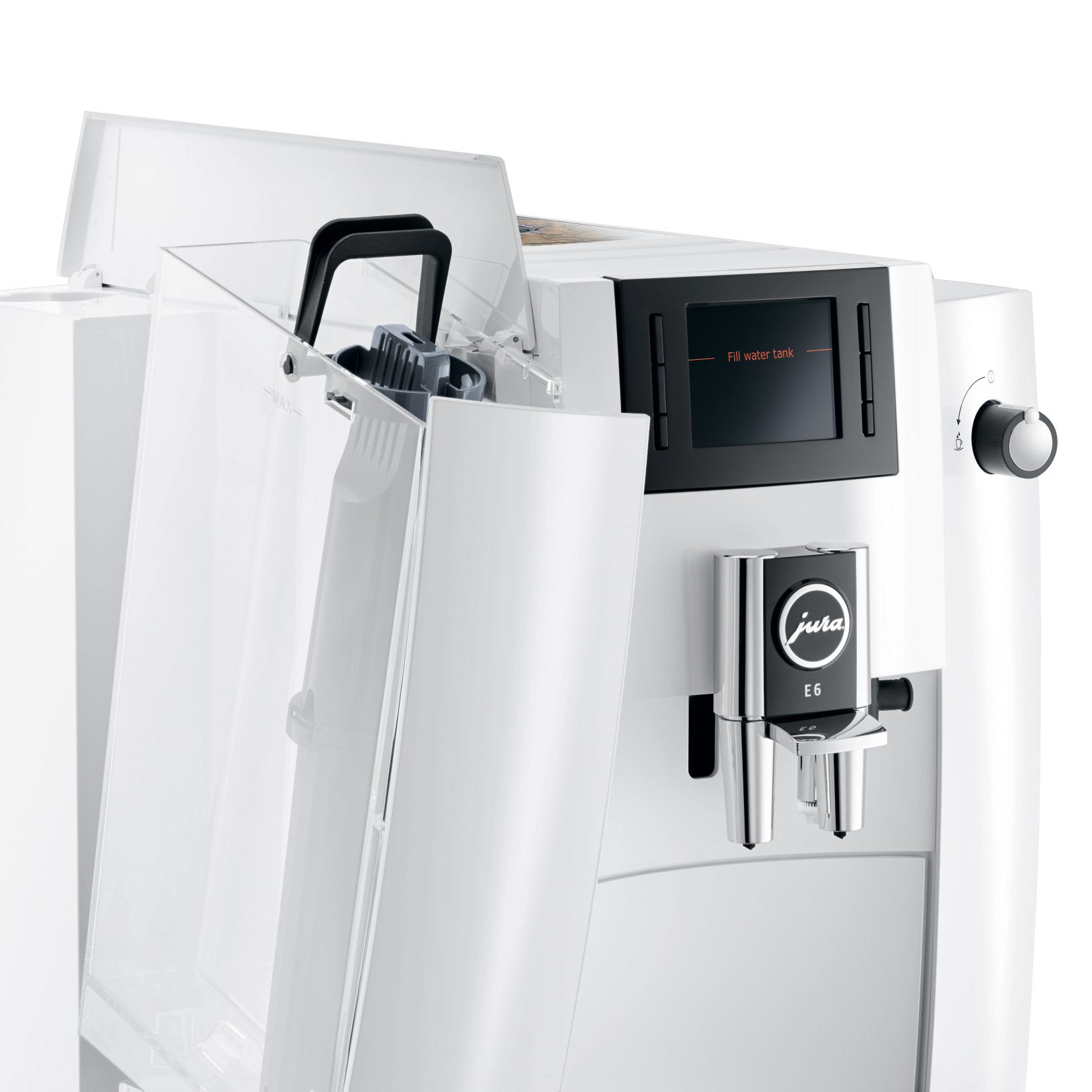 JURA E6 Automatic Coffee Machine, Piano White