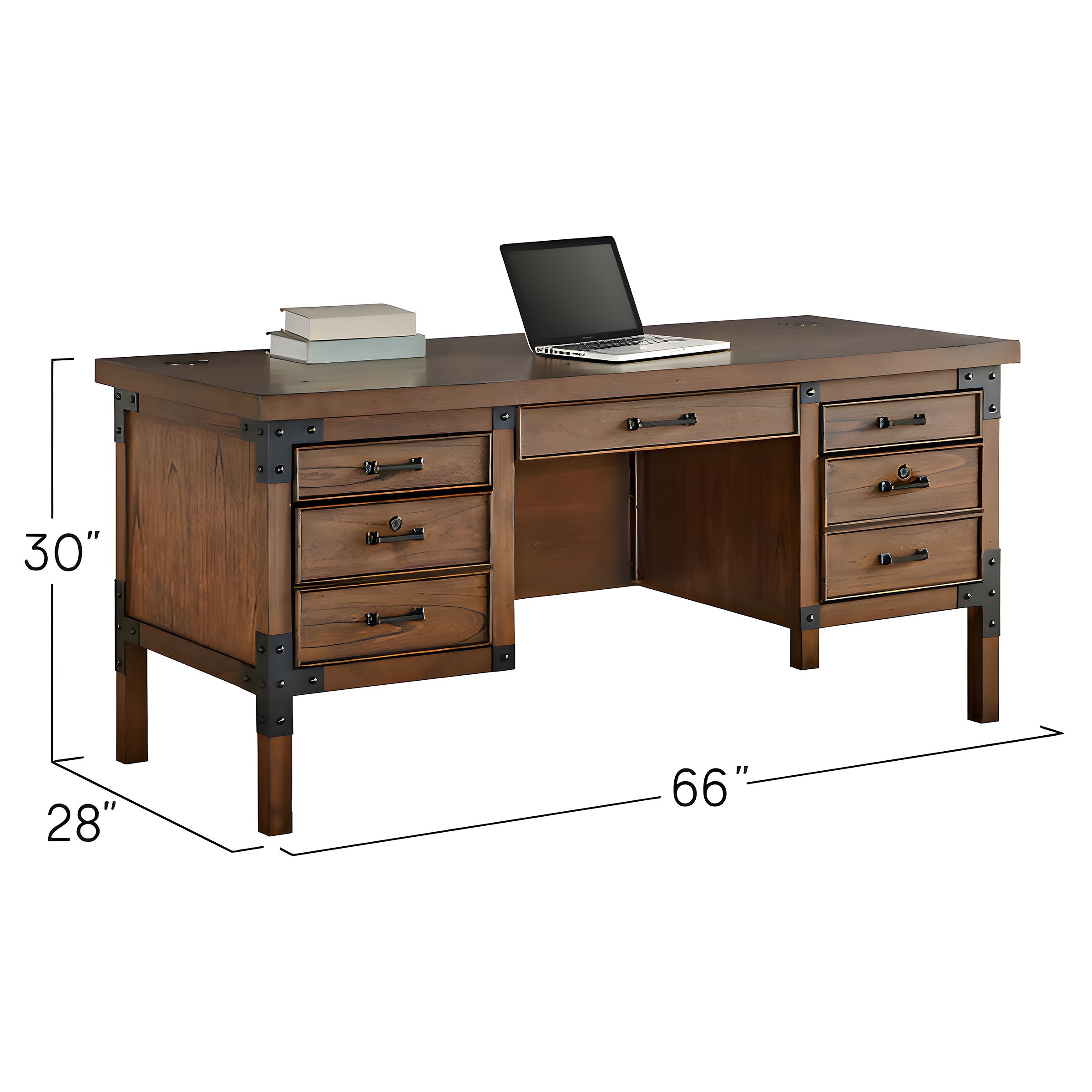Aberdeen 3-piece Desk, Open Bookcase and File