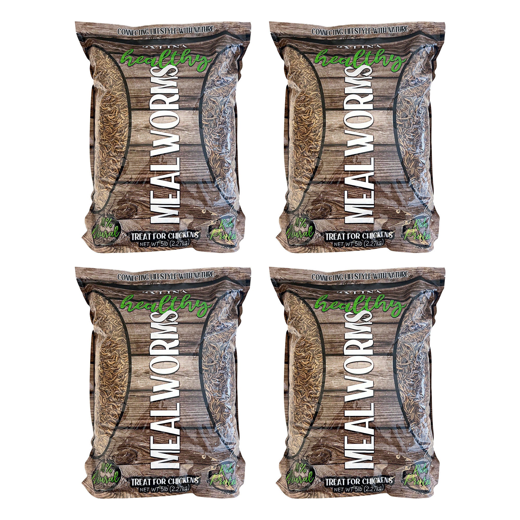 Zylina Healthy Mealworms, 5 lb Bags, 4-count