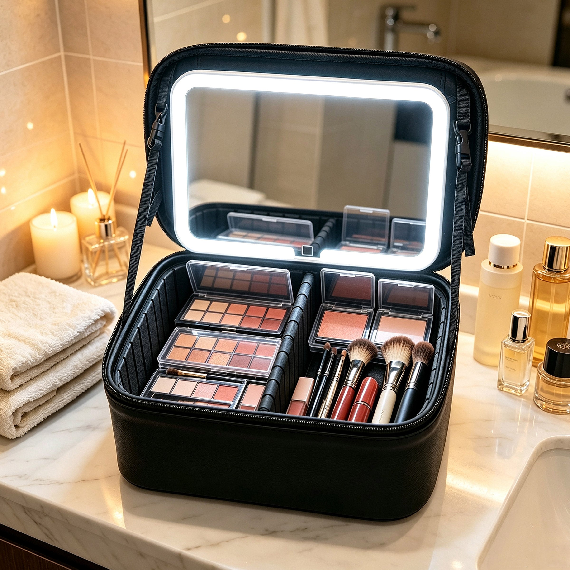 REALHER Lighted Makeup Case, with Removable Lighted Mirror
