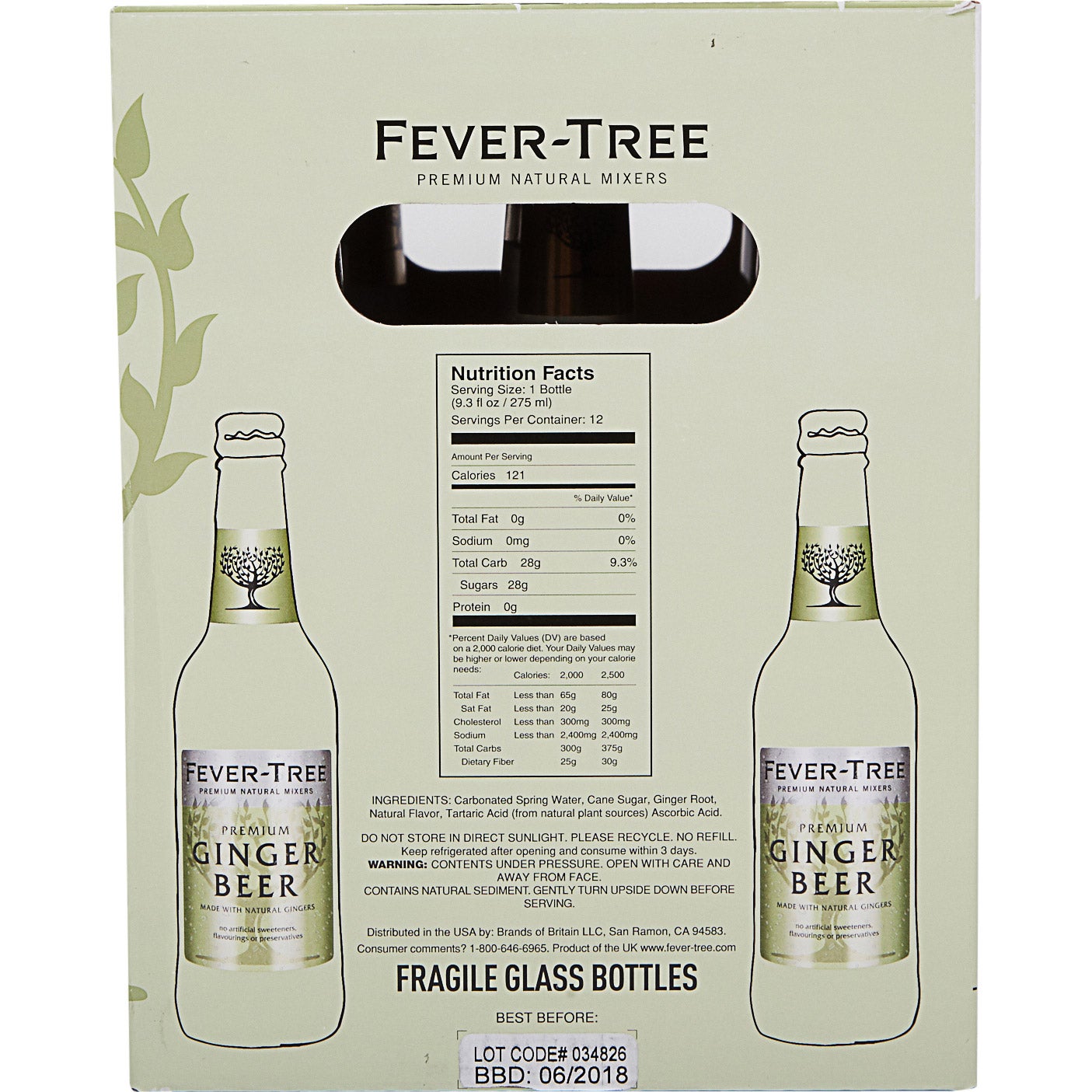 Fever Tree Ginger Beer, 9.3 fl oz, 12-count