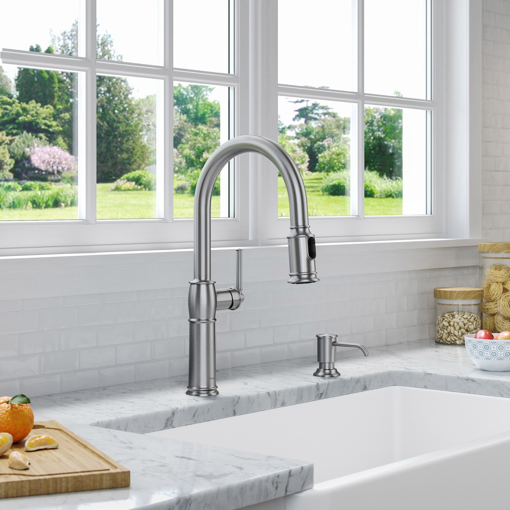 KRAUS Pull-down Kitchen Faucet and Soap Dispenser