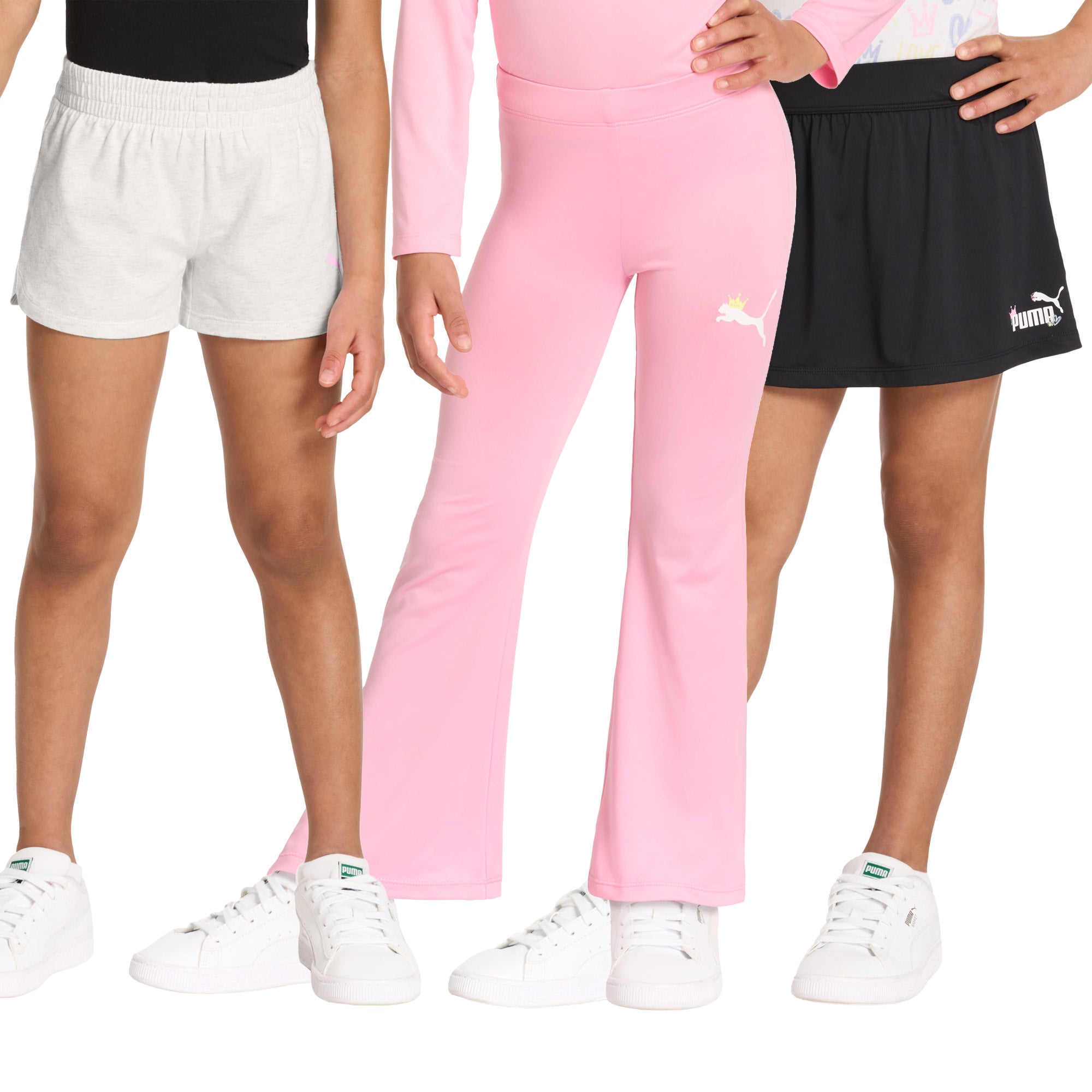 Puma Kids' 3-pack Skort, Short & Flare Legging