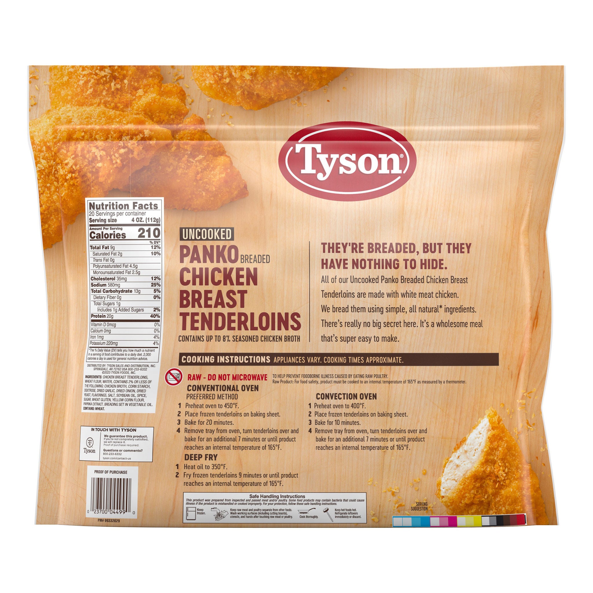 Tyson Panko Breaded Chicken Breast Tenderloins, 5 lbs