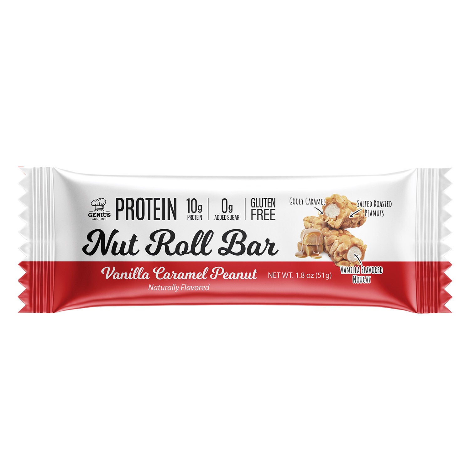 Genius Gourmet Protein Bar, Rolled Nut Bar, 30 Count