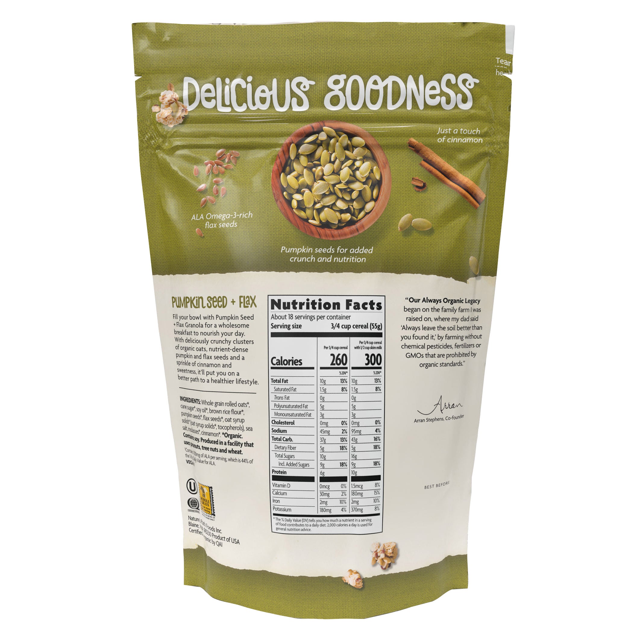 Nature's Path Organic Pumpkin Seed + Flax Granola, 35.3 oz