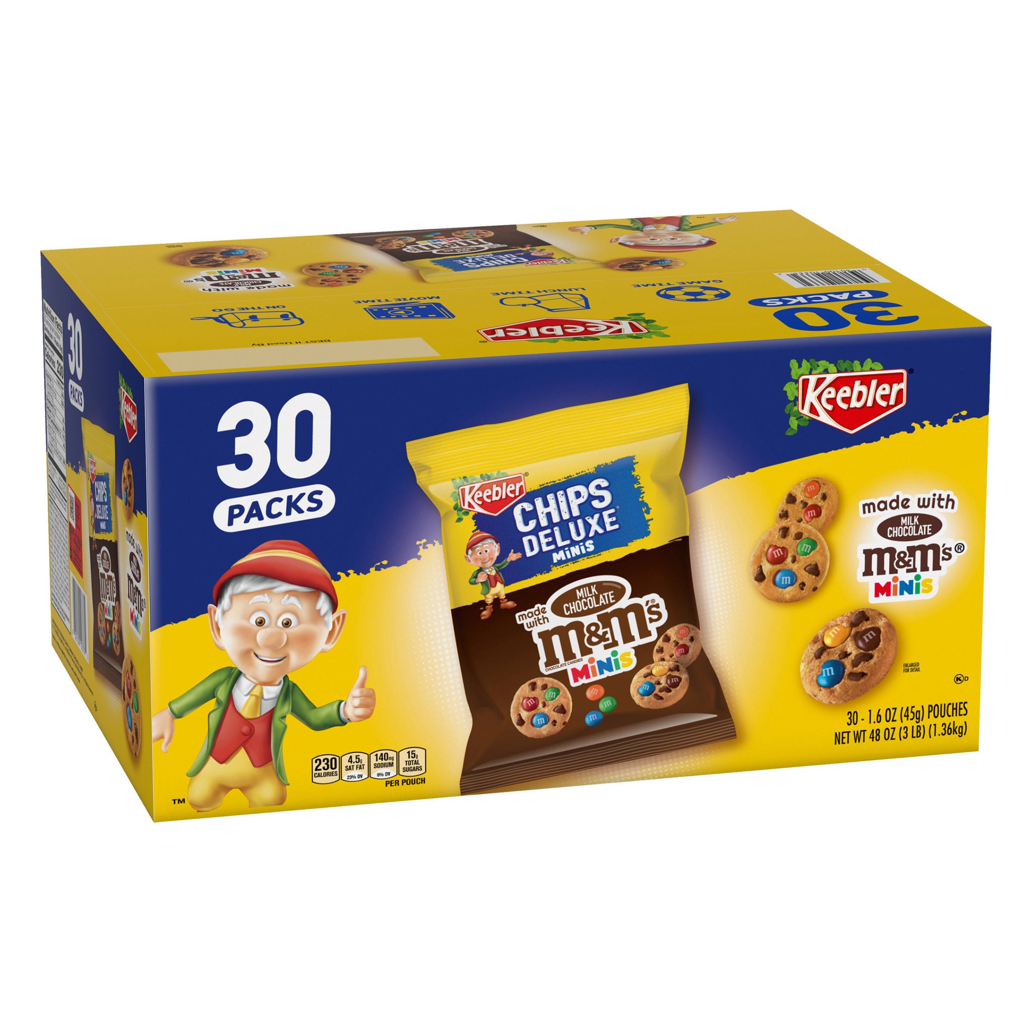 Keebler Bite Size Cookies made with Milk Chocolate M&M's Minis, 1.6 oz, 30-count