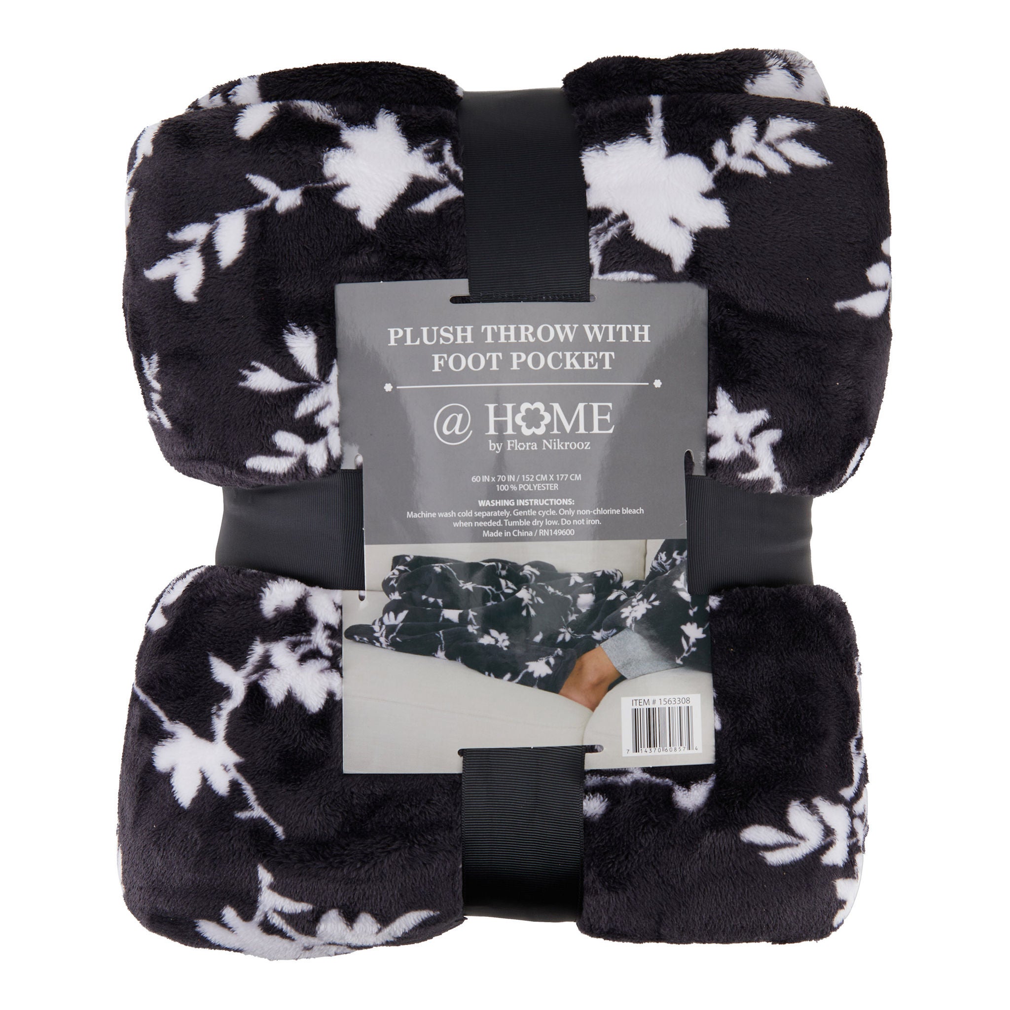 Flora Nikrooz Plush Throw with Foot Pocket