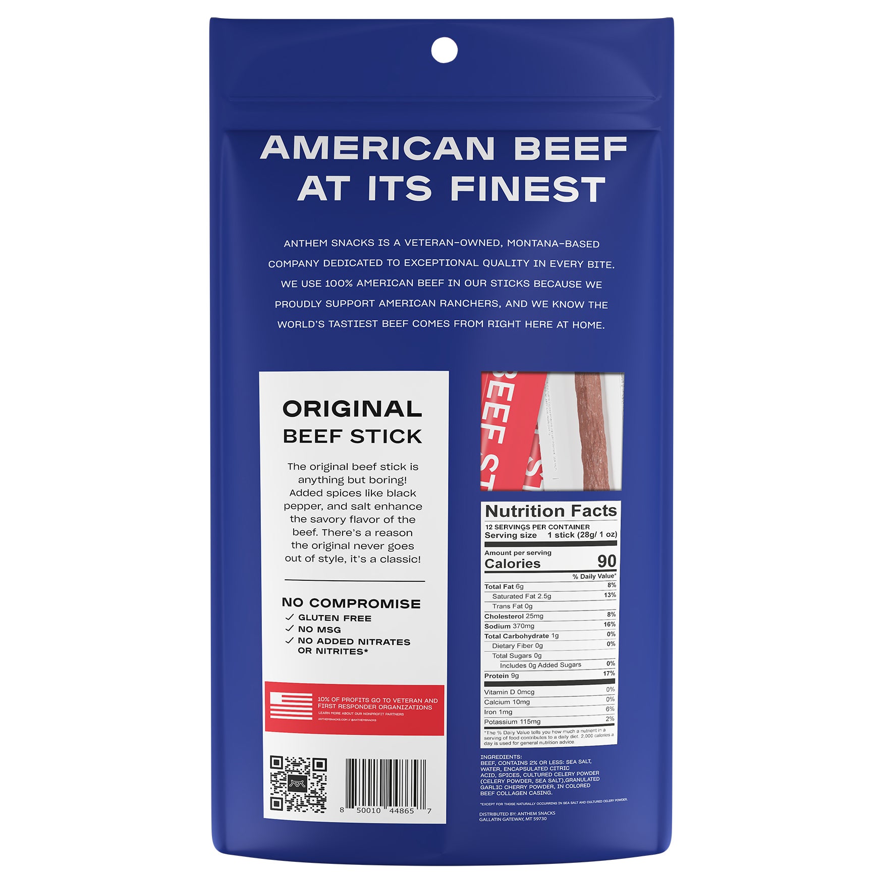 Anthem Beef Sticks, Original, 1 oz, 12-count