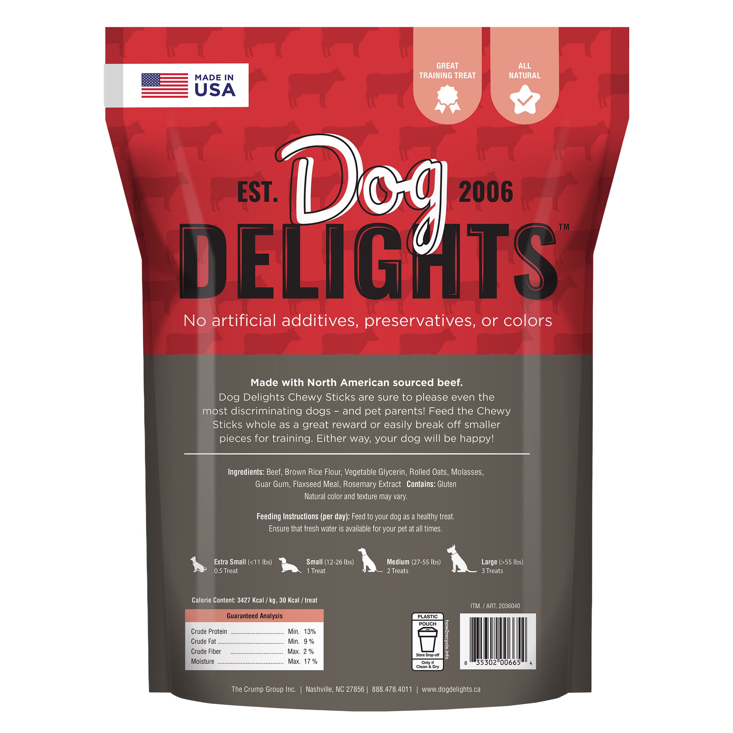 Dog Delights Chewy Beef Sticks, 48oz, 2 pack