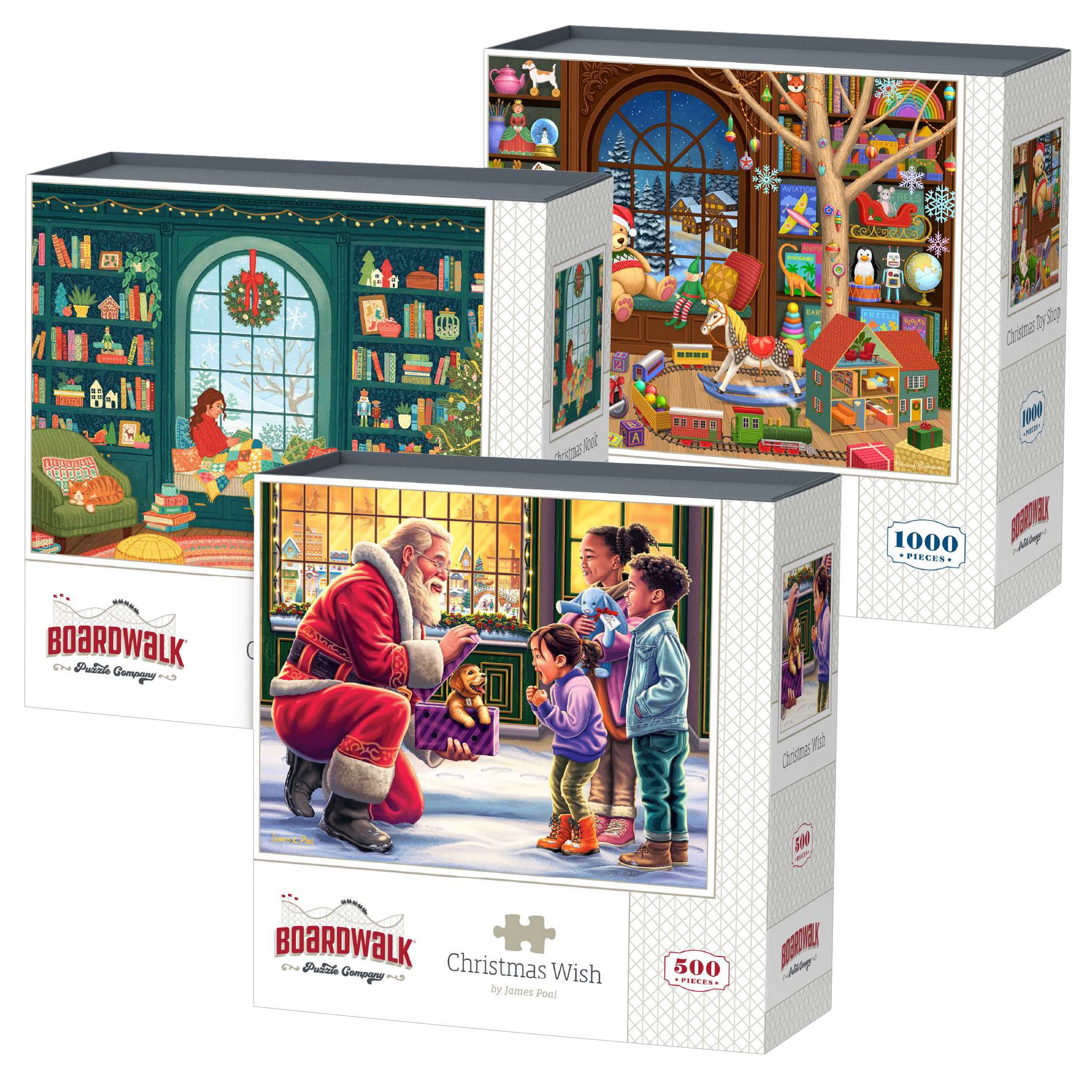 Boardwalk Assorted Jigsaw Puzzles, 3-pack