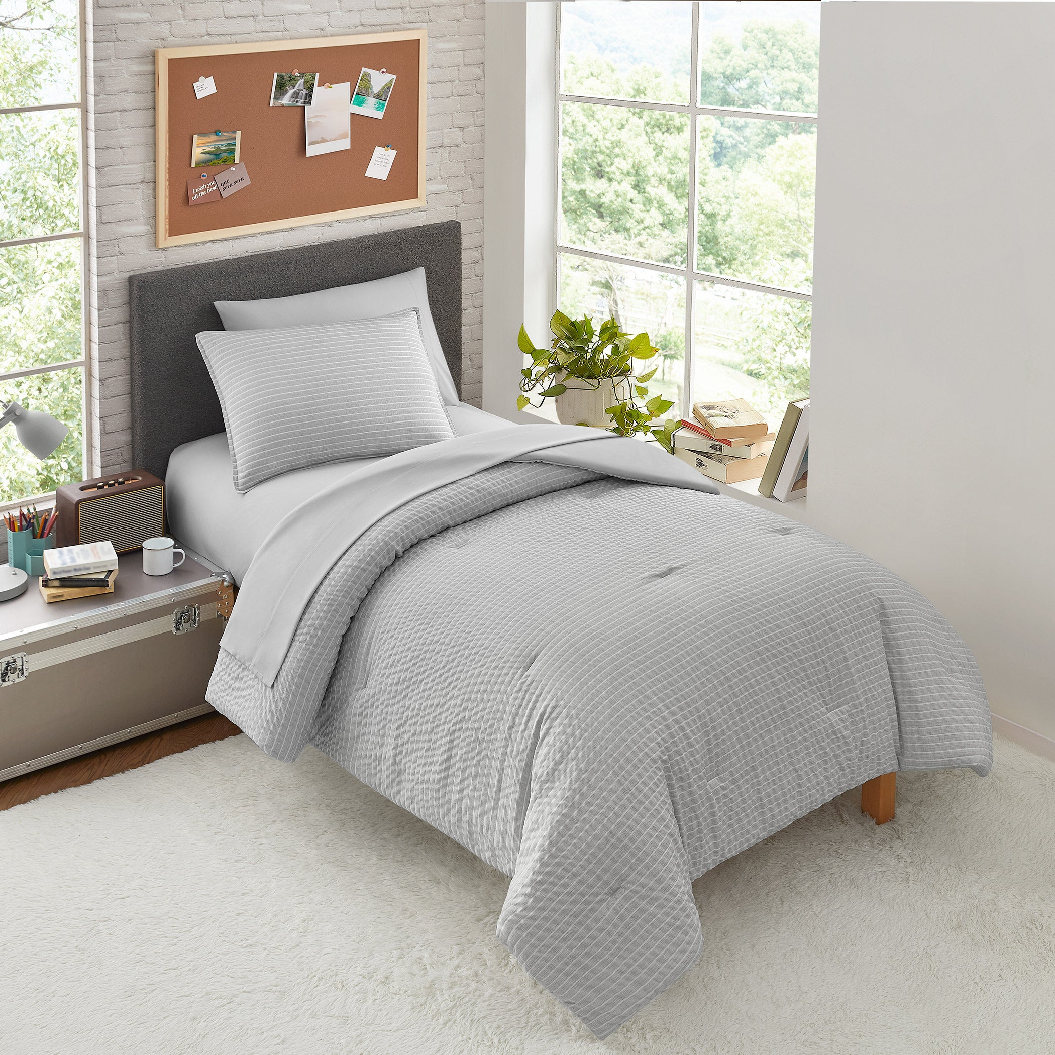 Daniela 5-piece Twin XL Microfiber Textured Comforter & Sheet Set