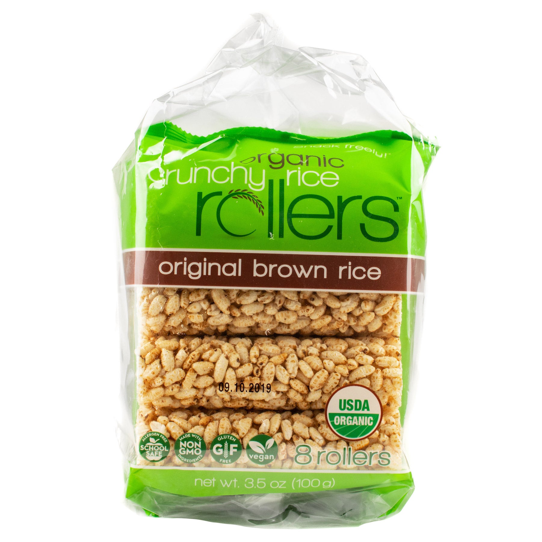 Bamboo Lane Organic Crunchy Rice Rollers, Original Brown Rice, 3.5 oz, 4-pack