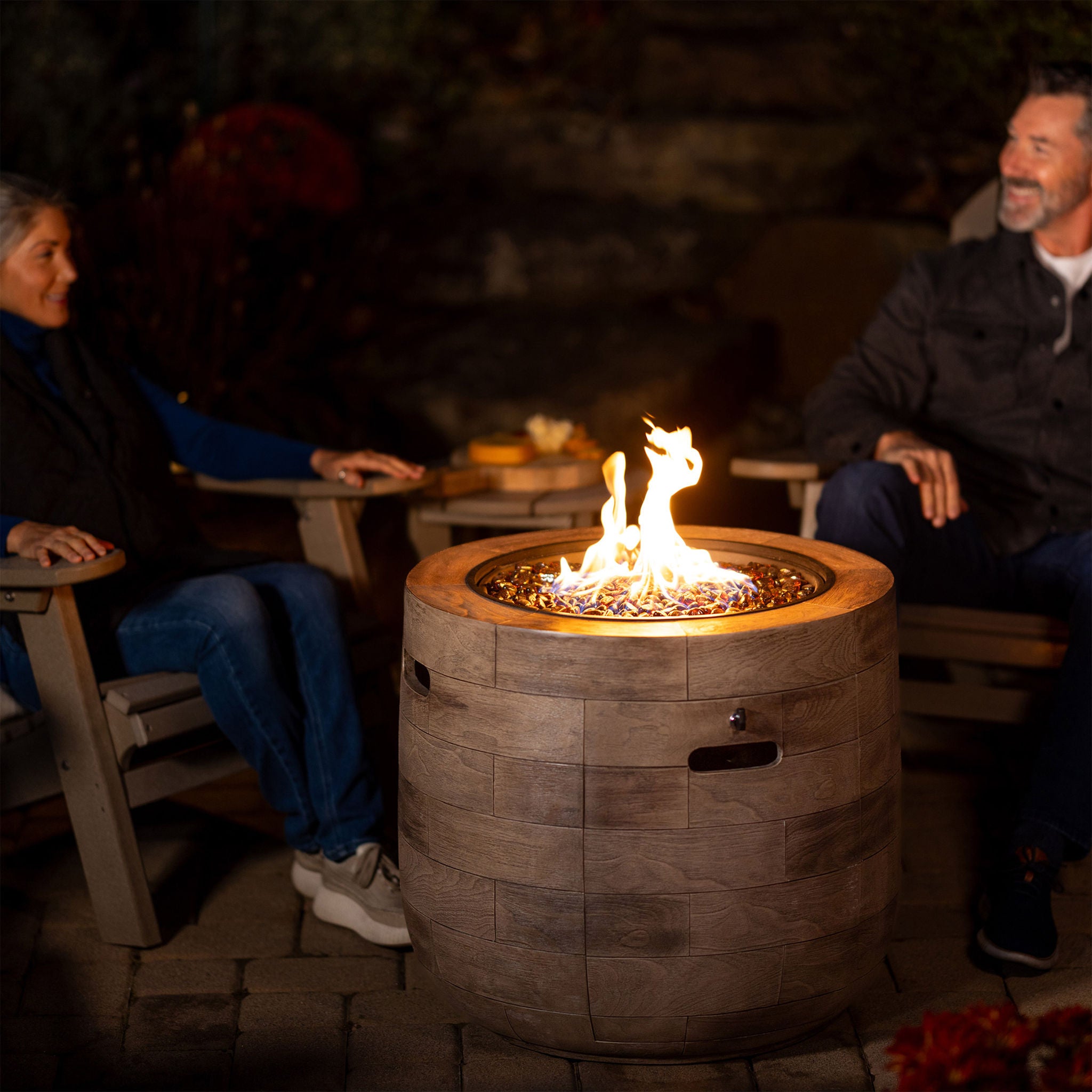 Sunbeam Oak Barrel Resin Fire Pit