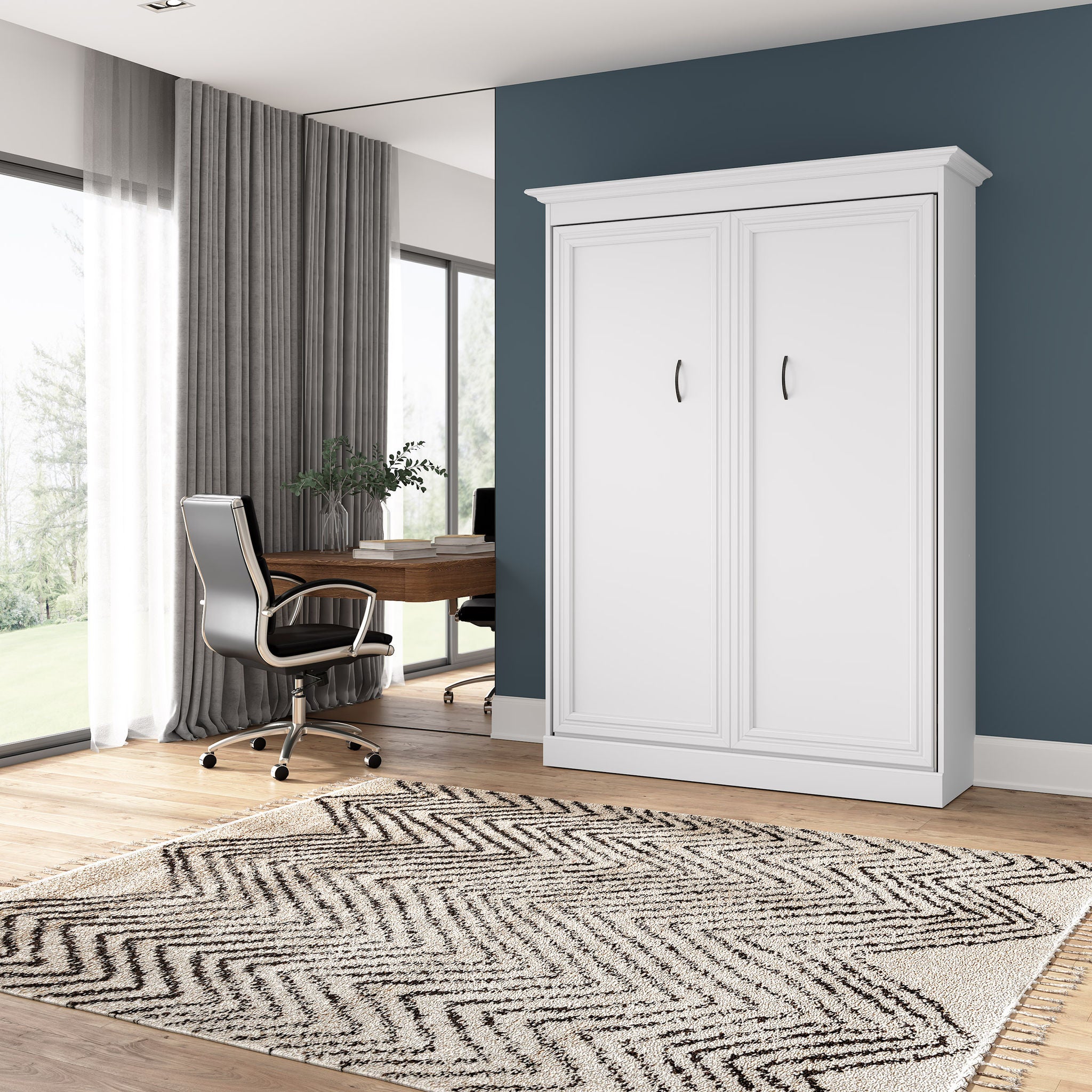 Bestar Audrea Full Wall Bed in White