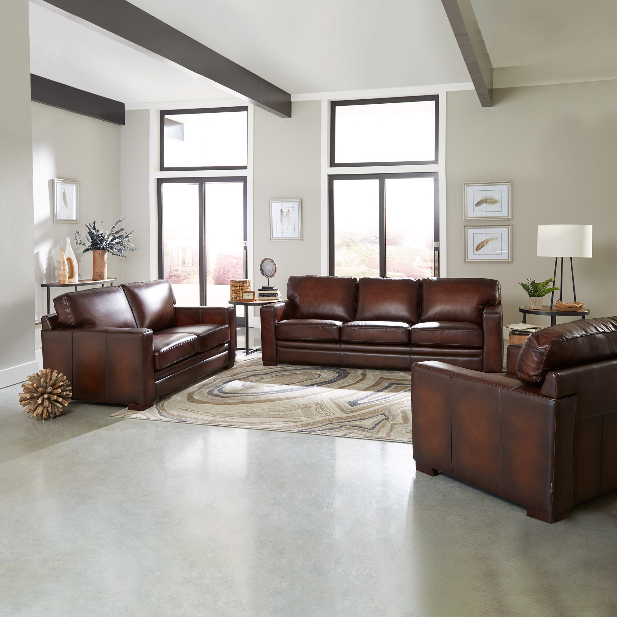 Luca 3-piece Top Grain Leather Set