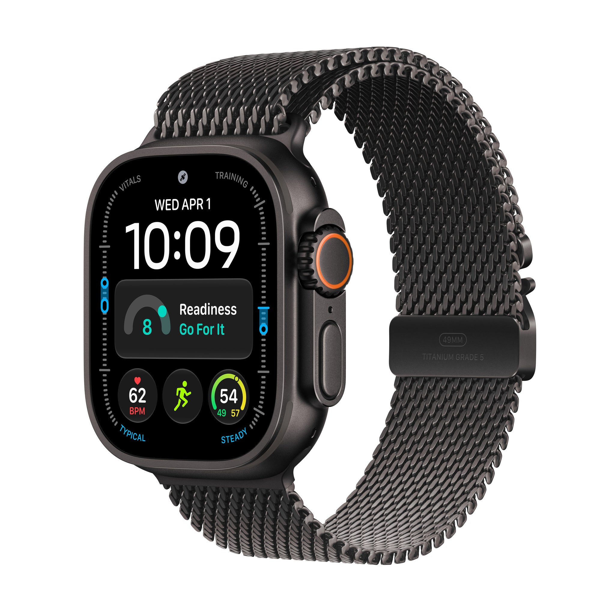 Apple Watch Ultra 4 (GPS + Cellular) 49mm Case with Milanese Loop (Size L), 5G and Satellite Communications