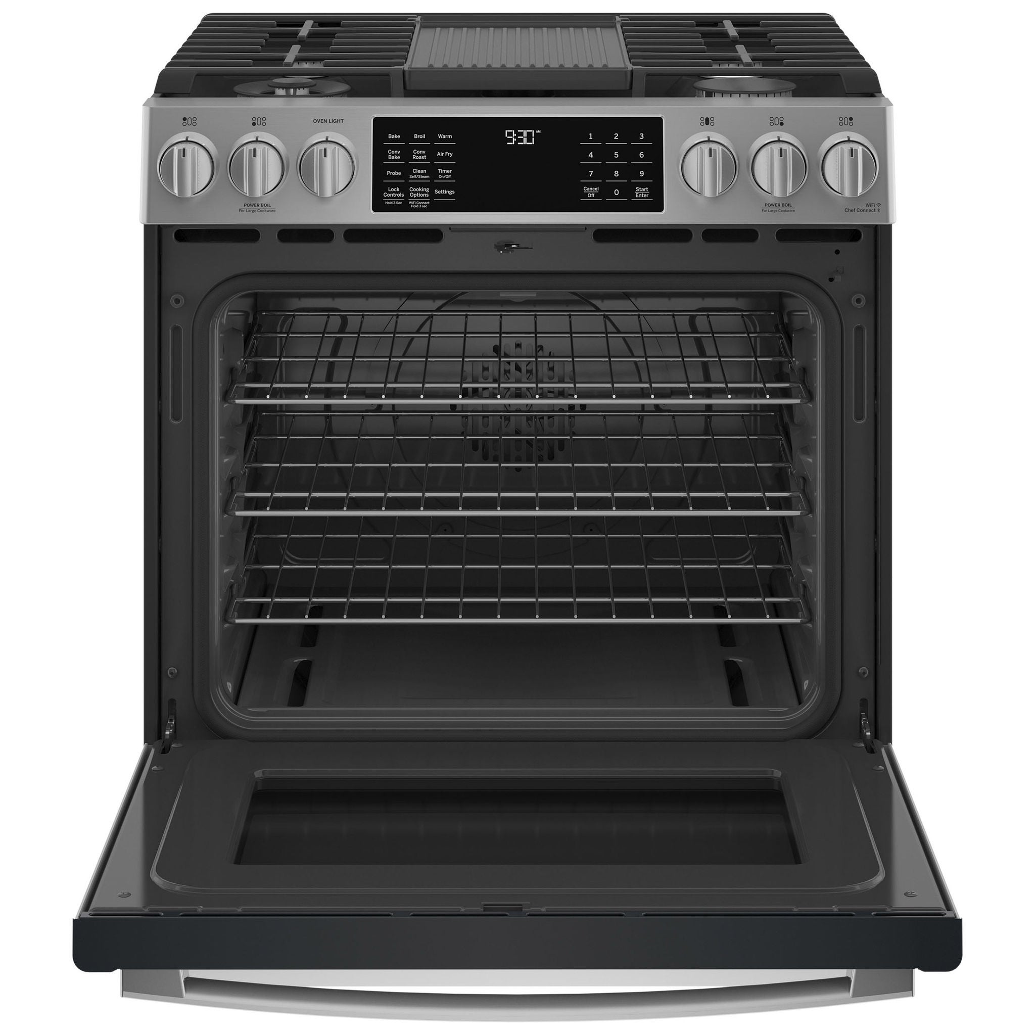 GE Profile 30" 5.6 cu. ft. GAS Slide-In Range with Convection, No Preheat Air Fry, WiFi
