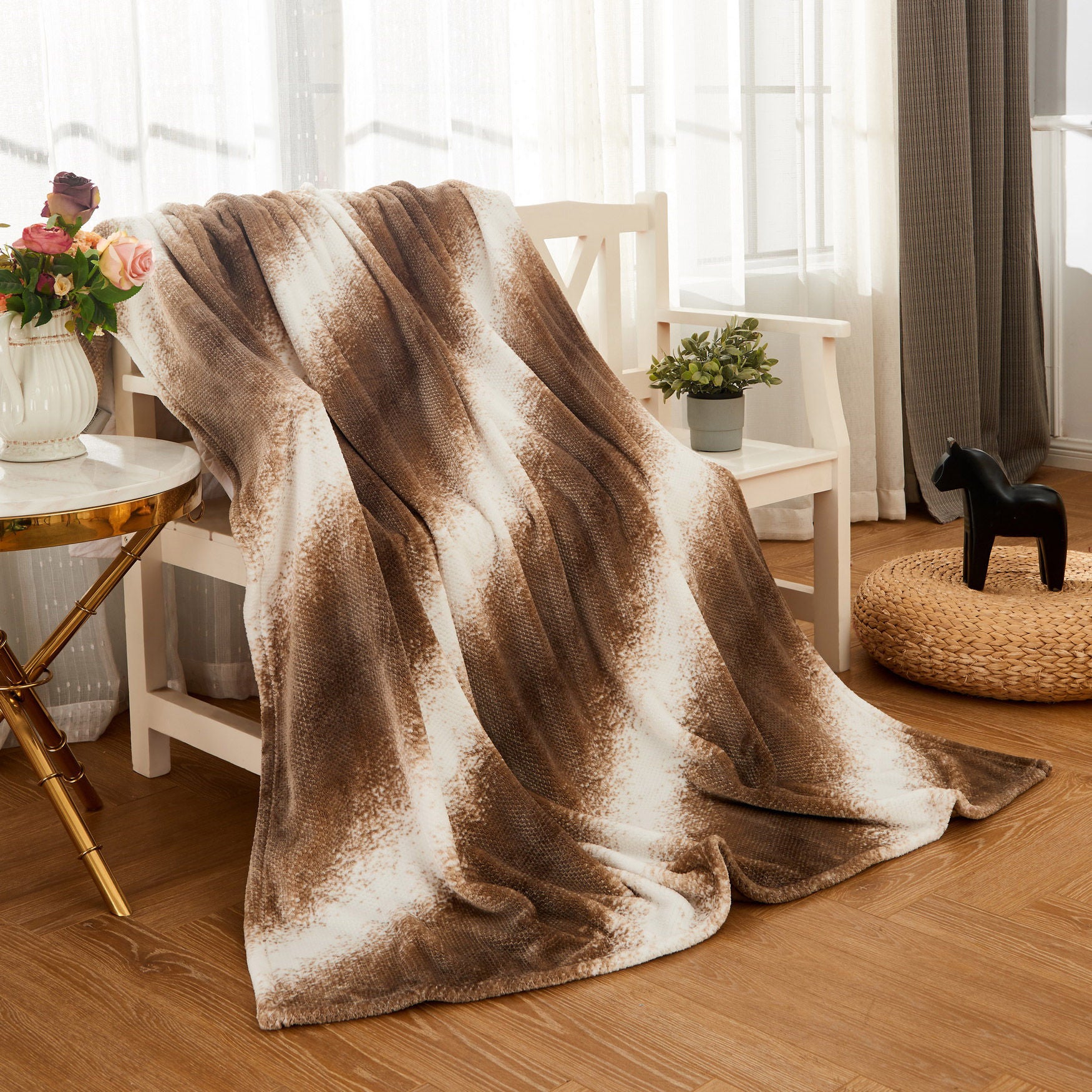 Mon Chateau Ombre Textured Throw, 2-pack