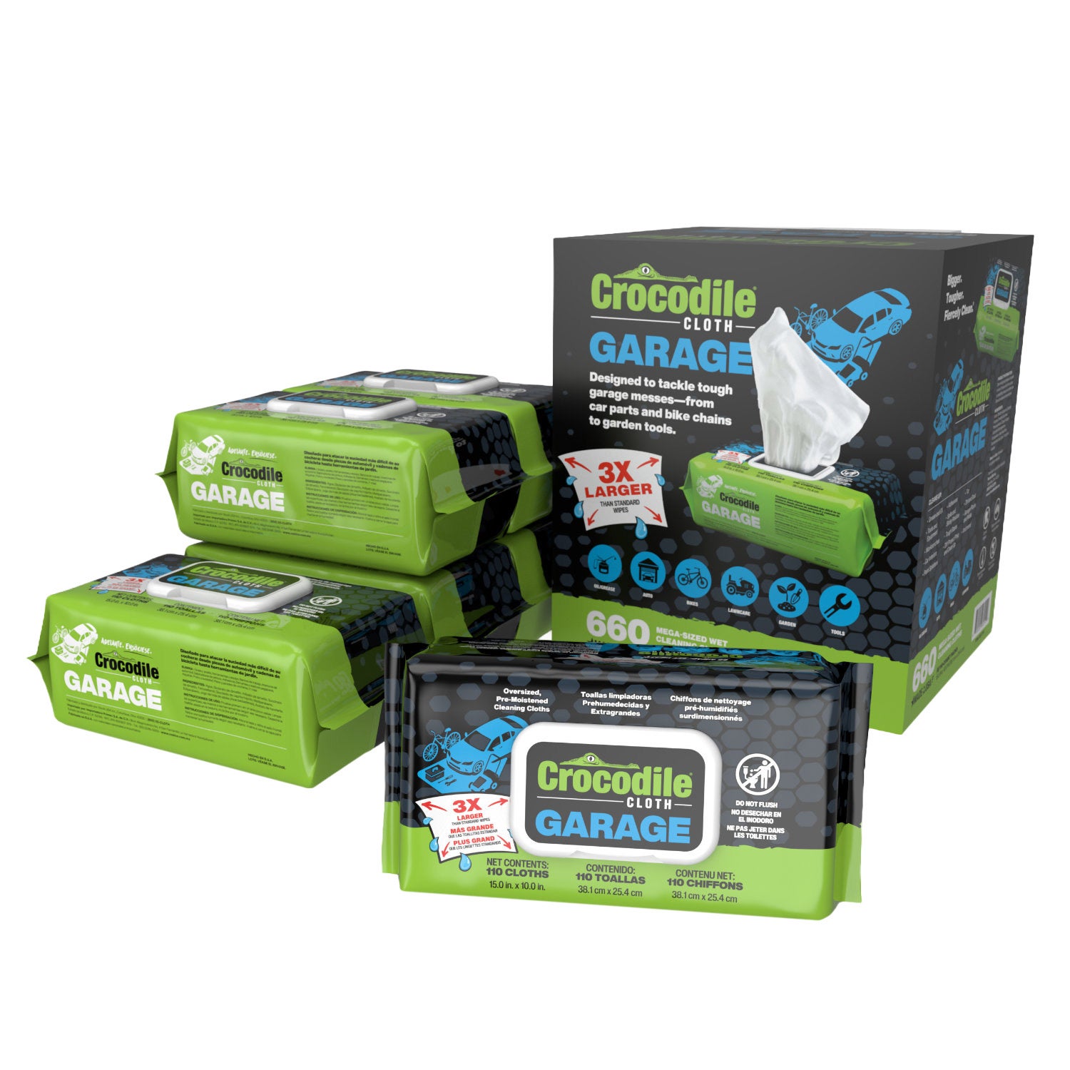 Crocodile Cloth Garage Wipes, 660-count