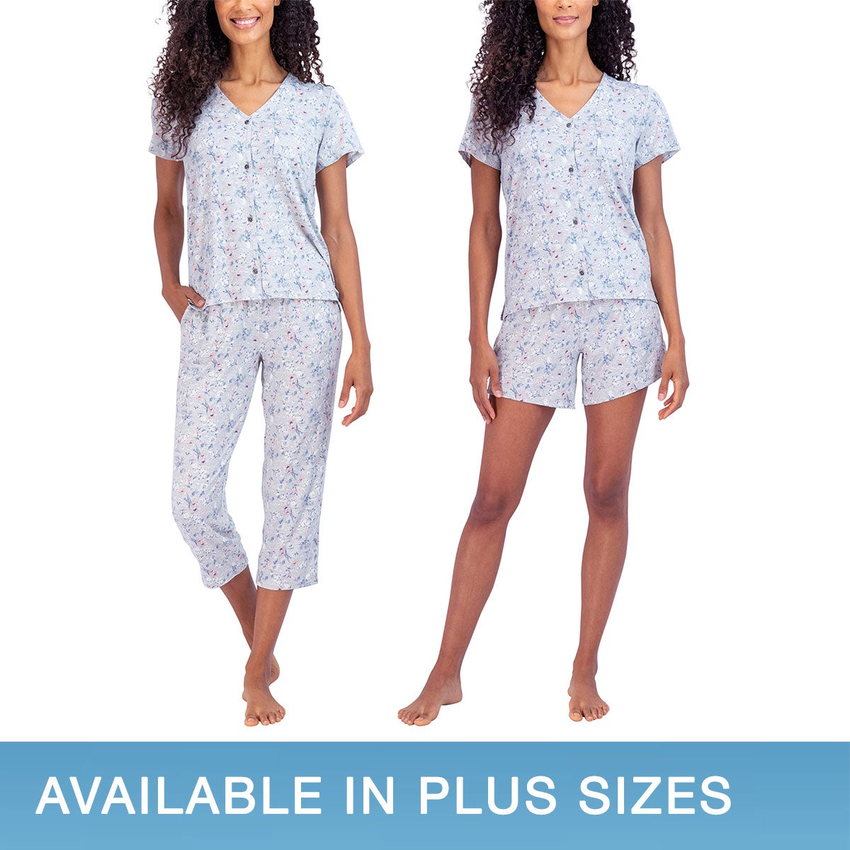 Lucky Brand Ladies' 3-Piece Button Front Pajama Set