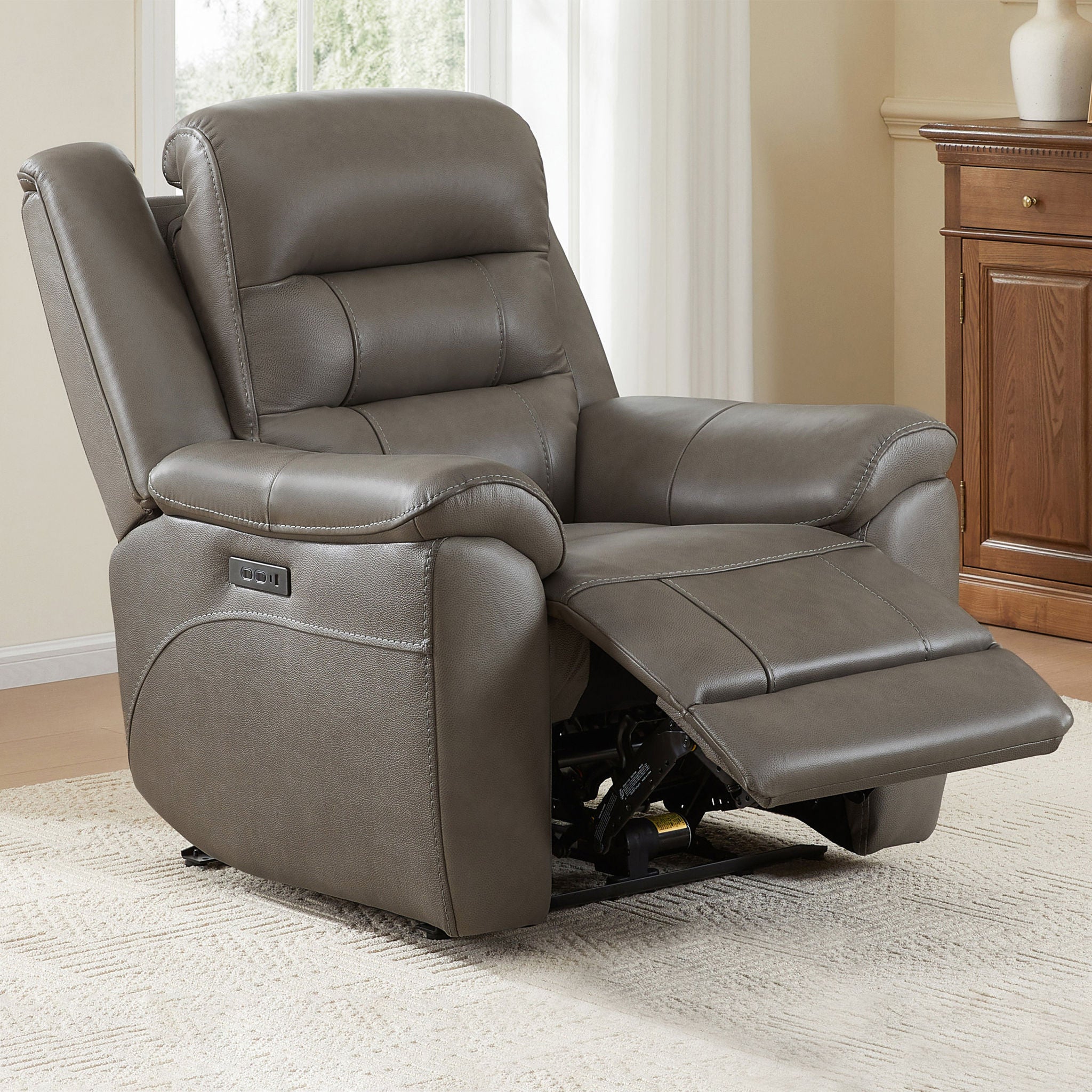 Mason Leather Power Recliner with Power Headrest
