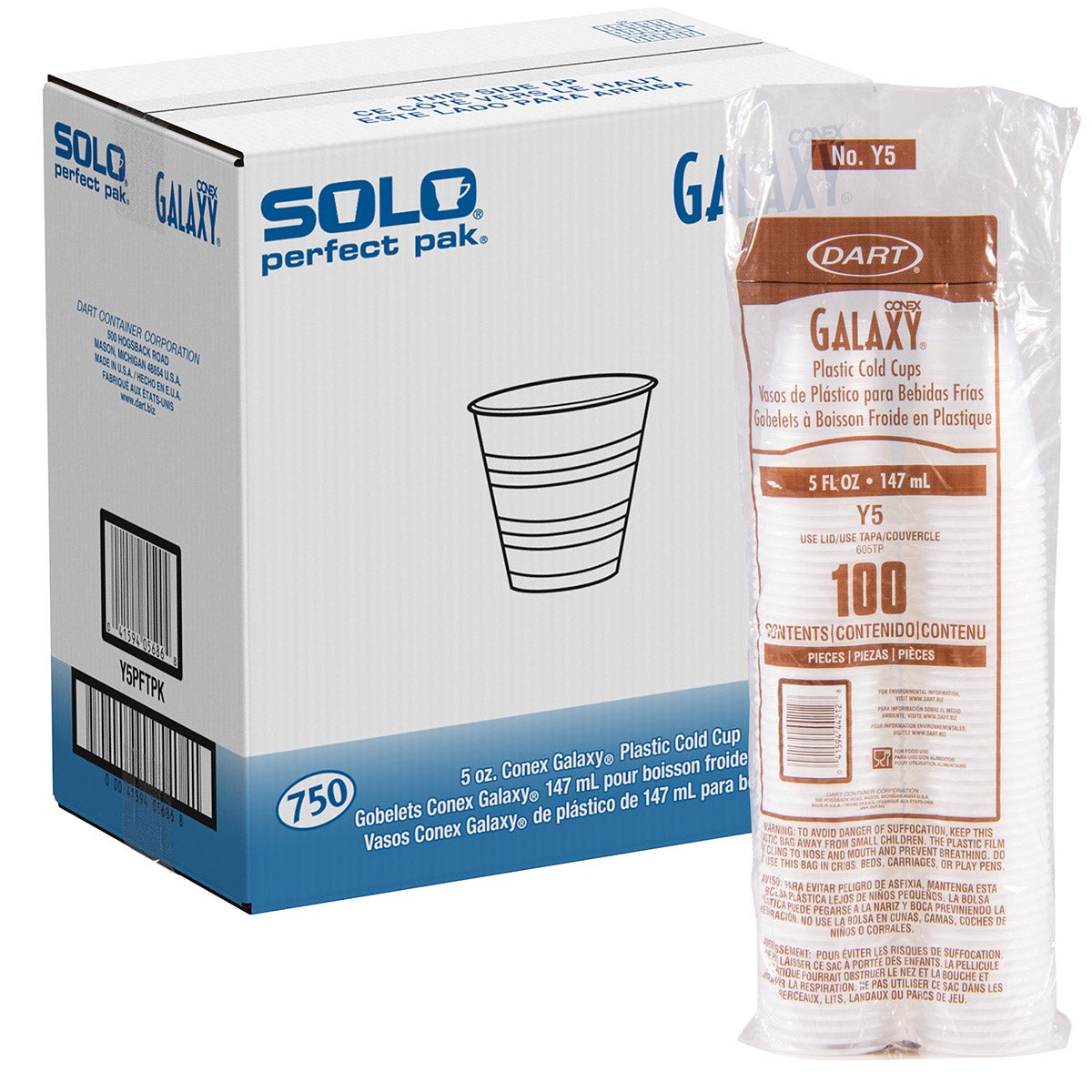 Solo Clear Cold Drink Cups 5 oz, 750-count