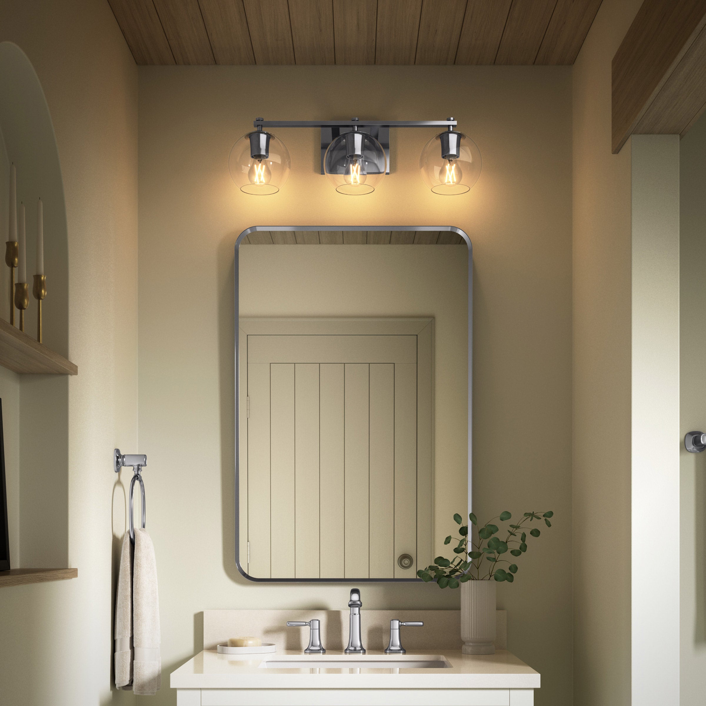 Kohler Orime Three-light Globe Glass Shade Wall Sconce