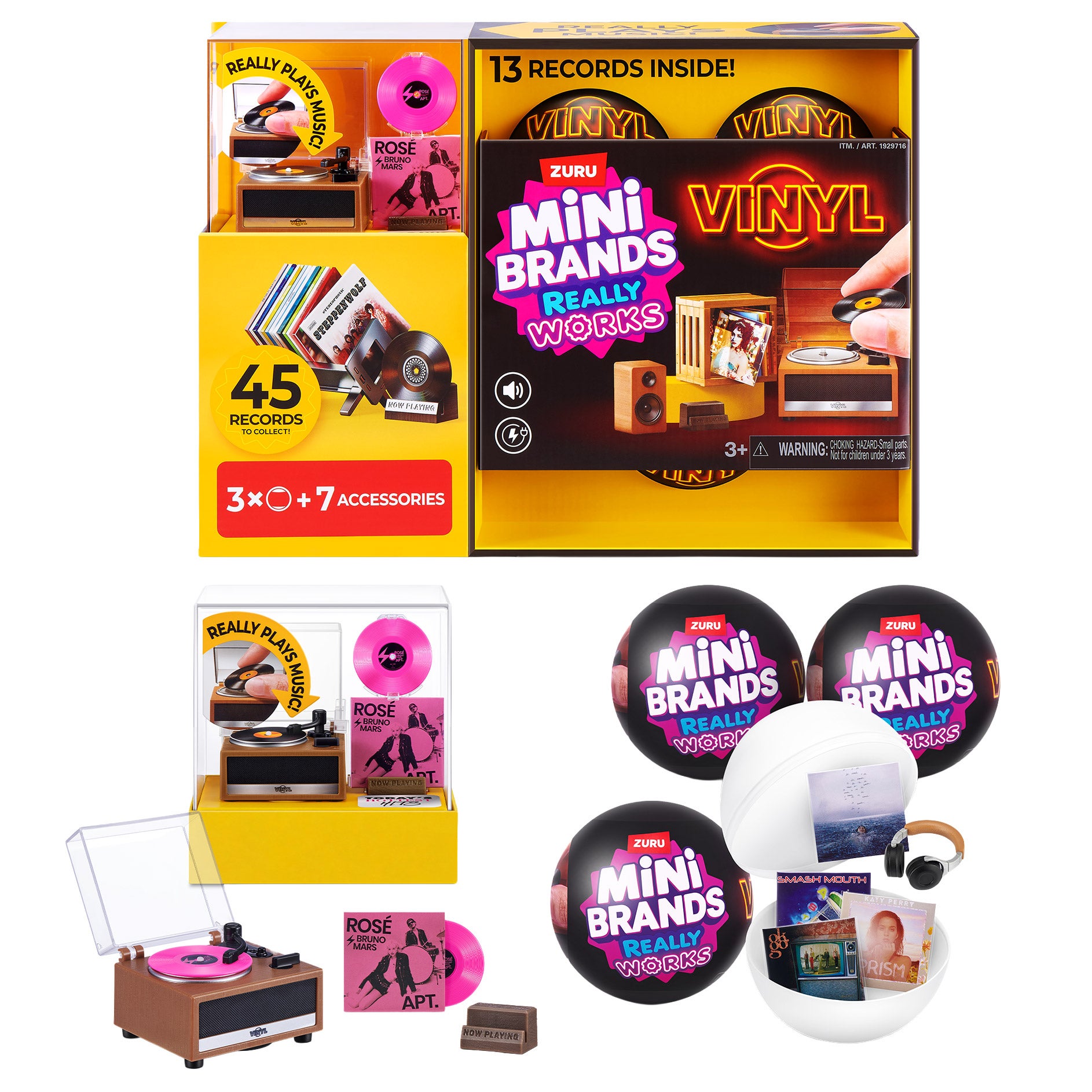 Mini Brands Mini Vinyls Playset with Three Capsules