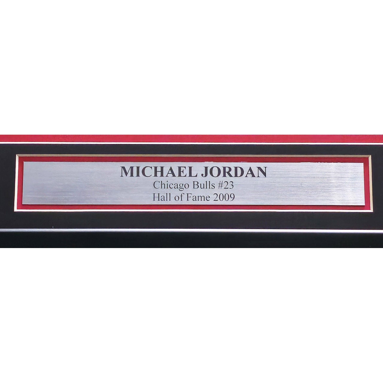 Michael Jordan Autographed Framed Black & Red Pinstripes 1995-96 Chicago Bulls Jersey - Upper Deck Authenticated