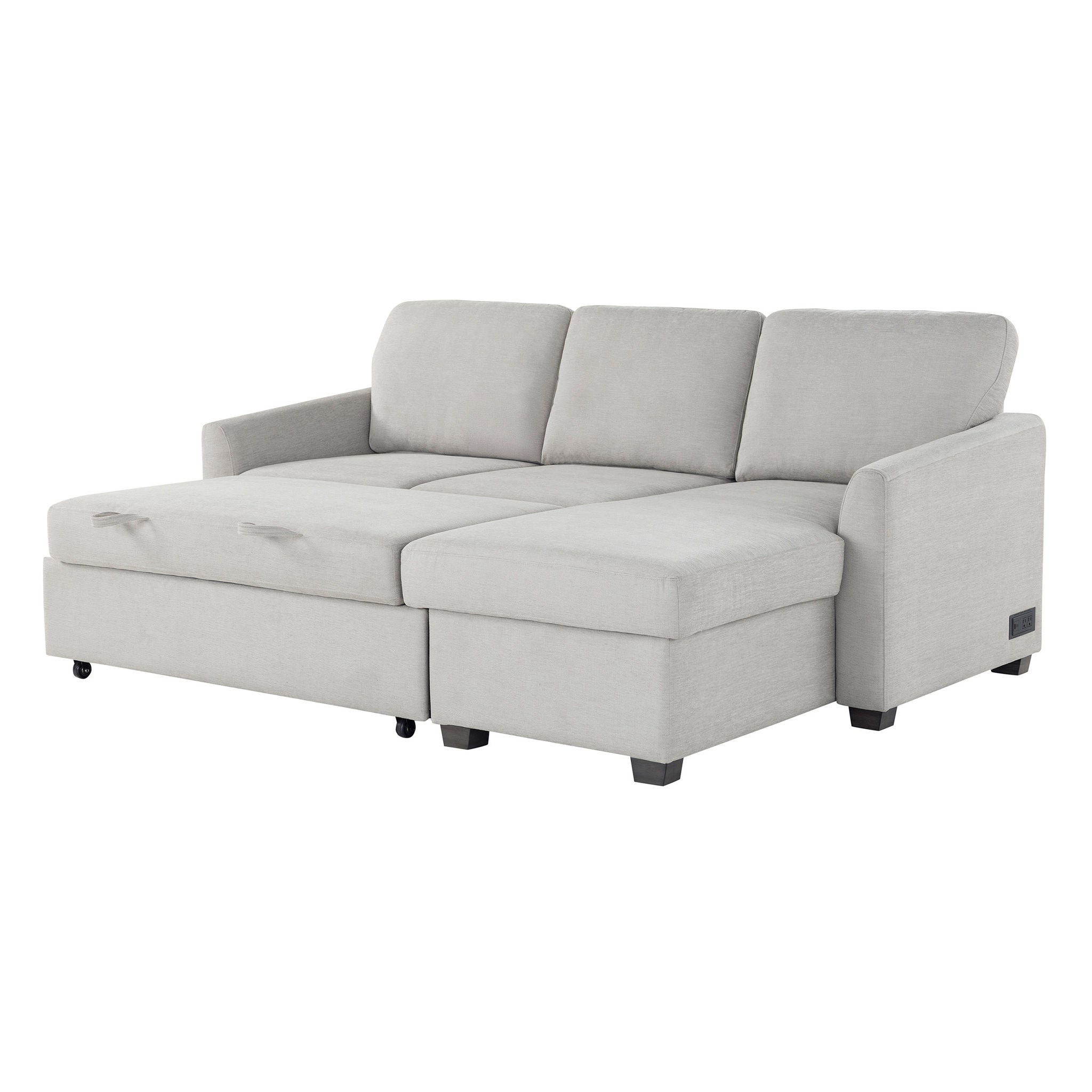 Coddle Cameron Convertible Sofa with Reversible Chaise and Storage, Beige