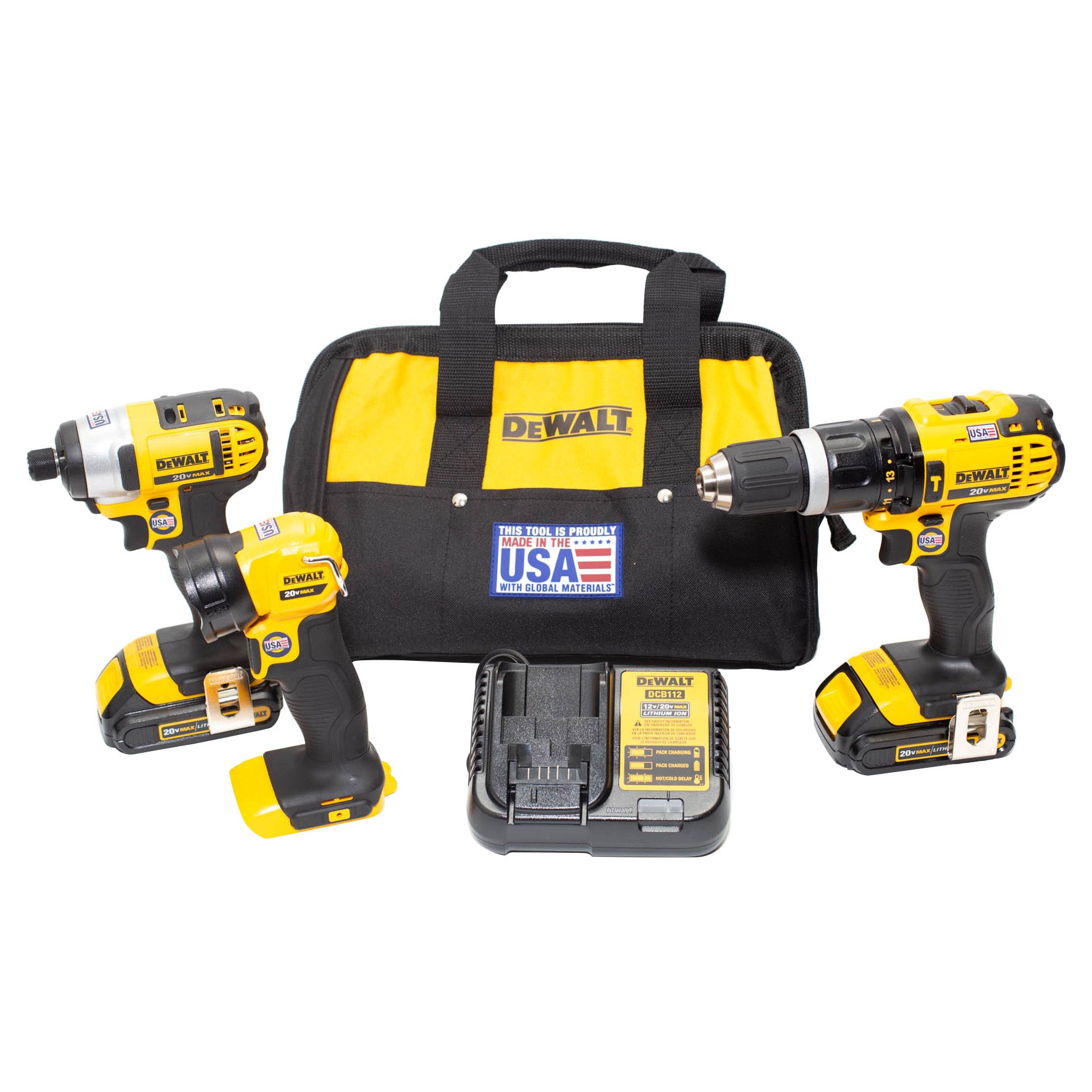 Dewalt 20V Max Lithium-Ion Cordless 3-piece Kit