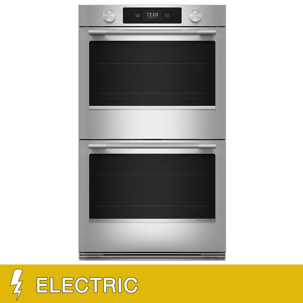 KitchenAid 5.0 cu. ft. Upper and 5.0 cu. ft. Lower Capacity Double Wall Oven with Assisted Cooking Modes